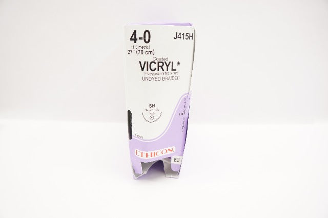 Ethicon J415H 4-0 VICRYL, SH, 26mm 1/2c Taper, 27inch - Box of 32