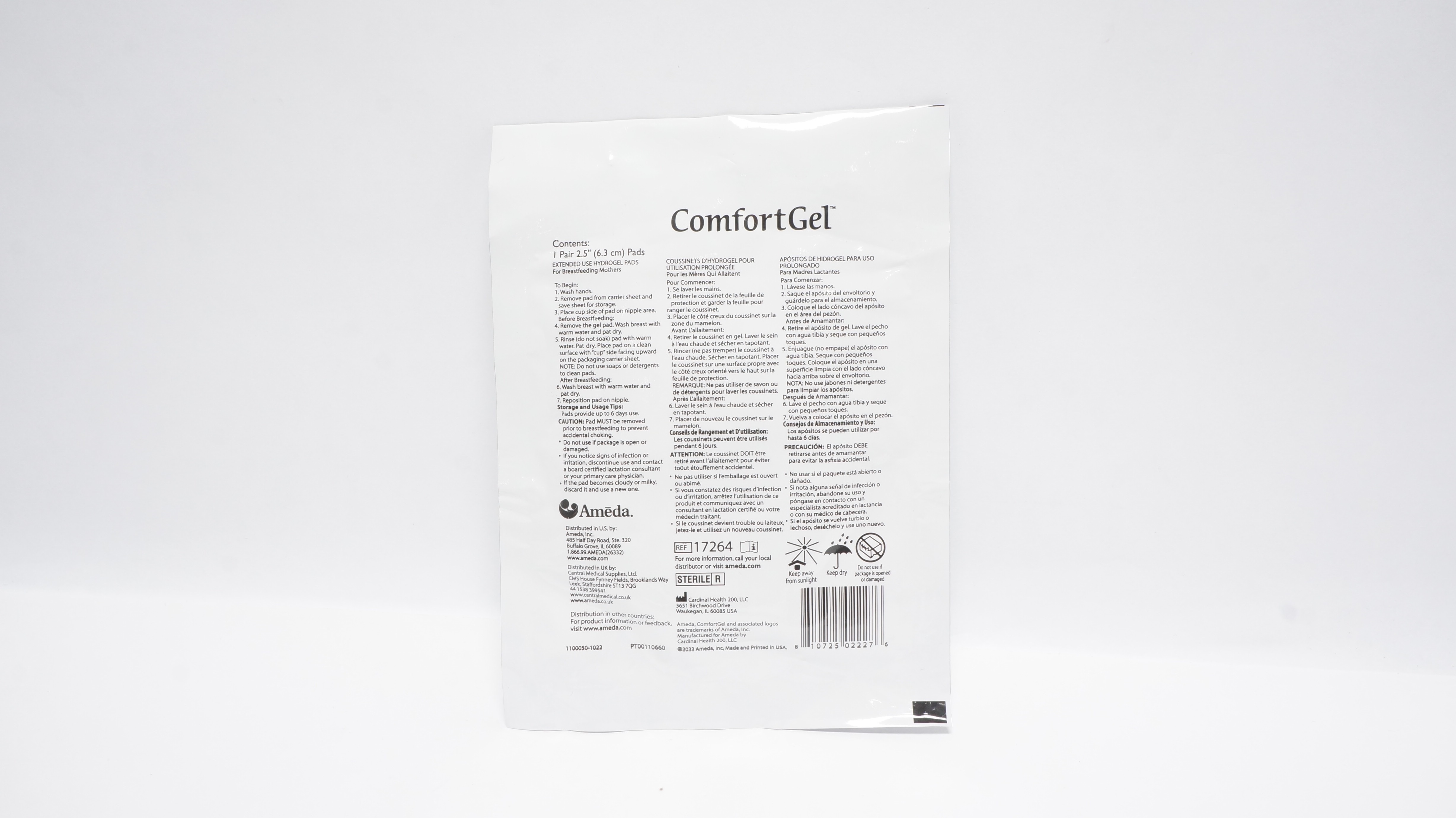 Cardinal Hearth 17264 Ameda Comfort Gel 1 Pair 2.5In Pads