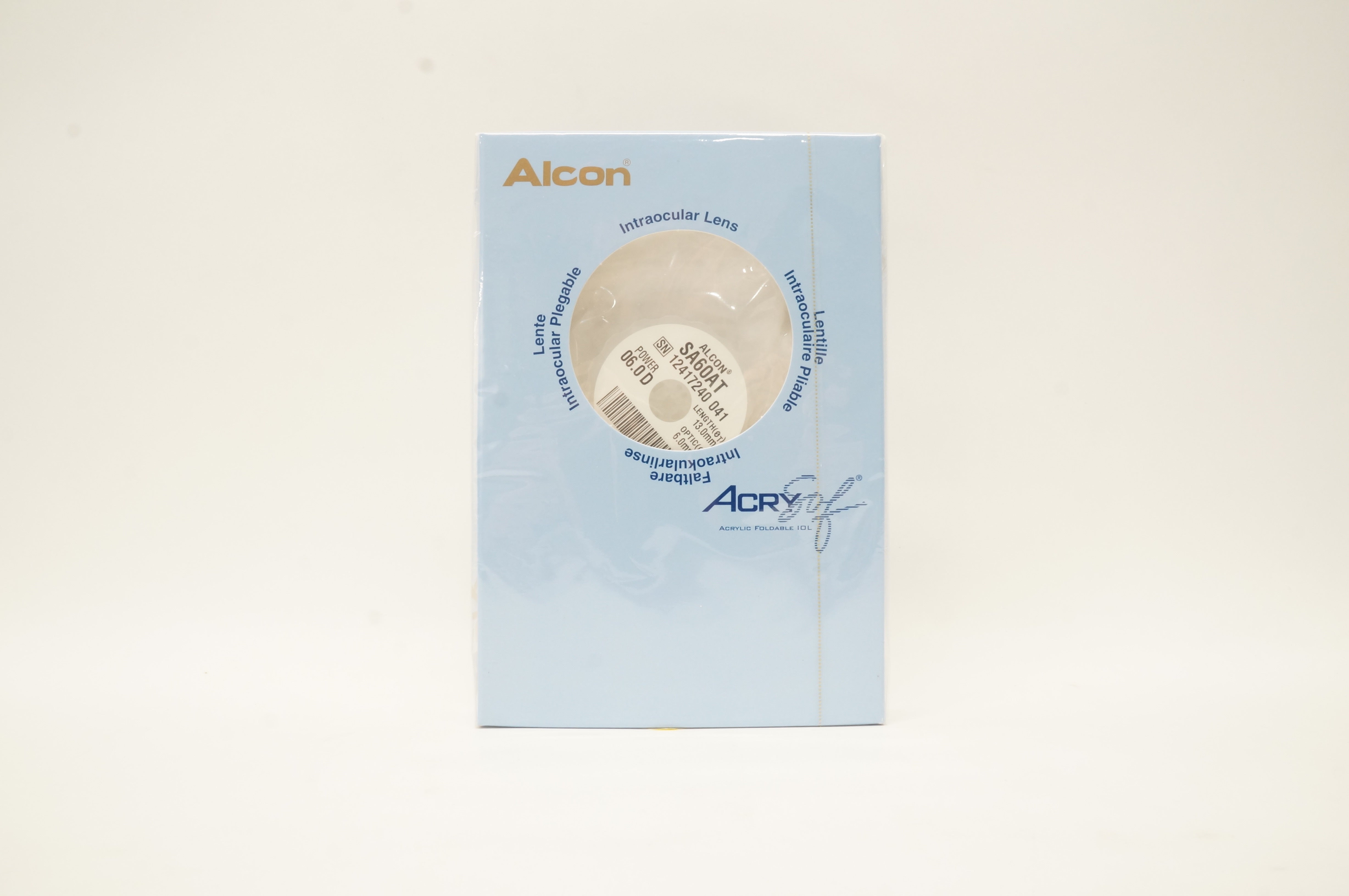 Alcon SA60AT AcrySof Acrylic Foldable IOL 06.0D, Length 13.0mm, Optic 6.0mm (x)