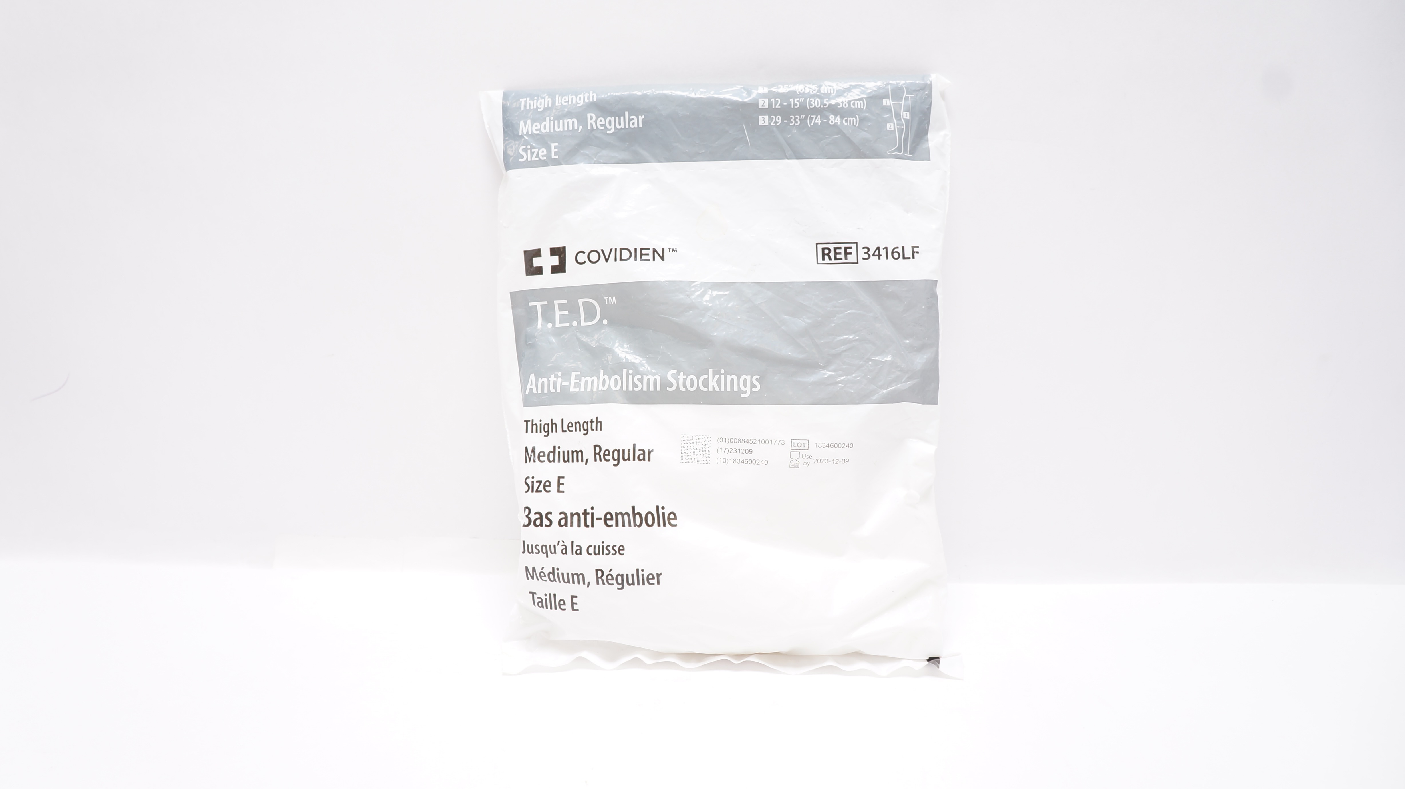 Covidien 3416LF T.E.D. Anti-Embolism Stockings, Thigh Length Medium, Size E