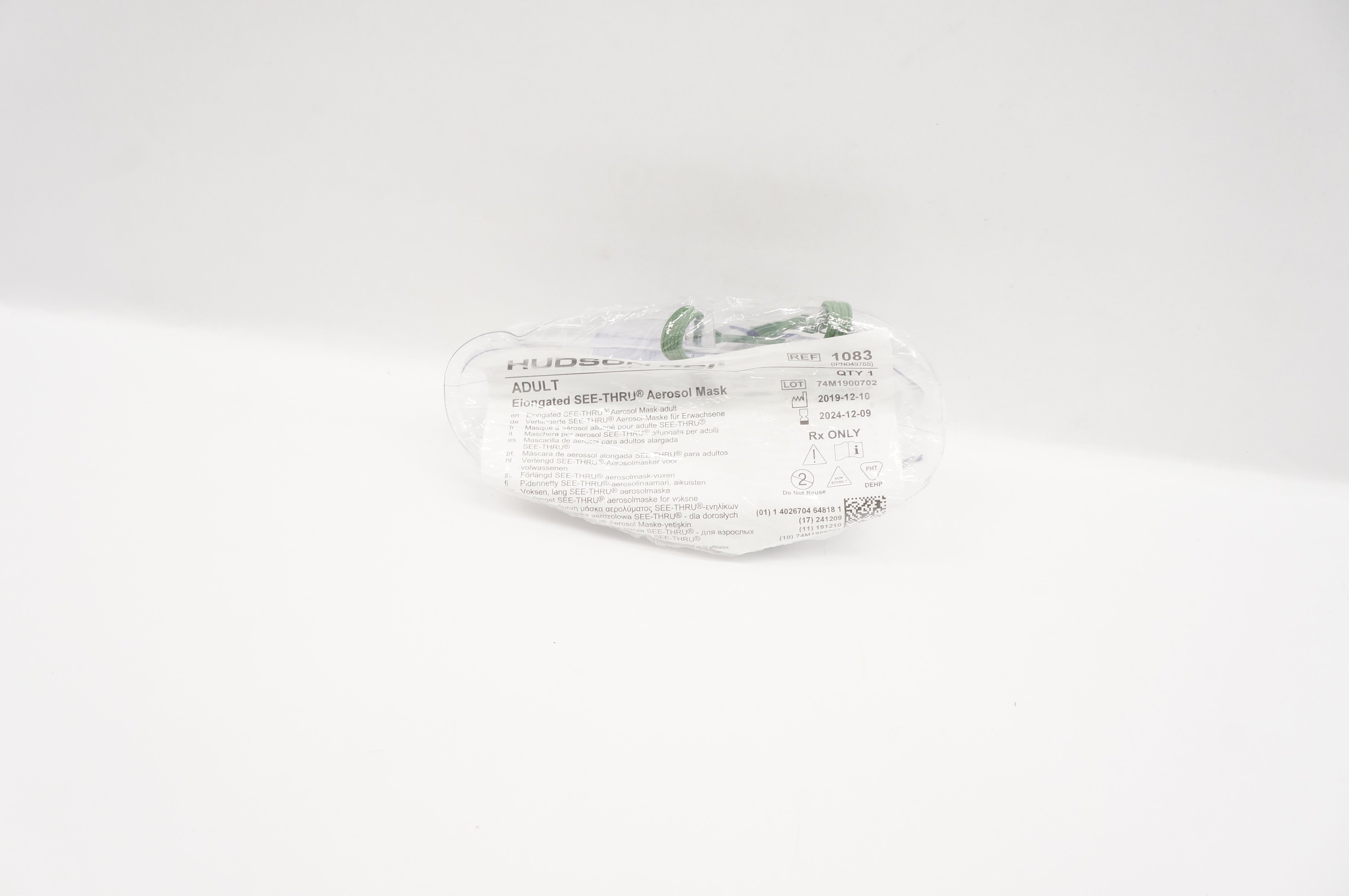 Hudson RCI 1083 Teleflex Elongated SEE-THRU Aerosol Mask Adult
