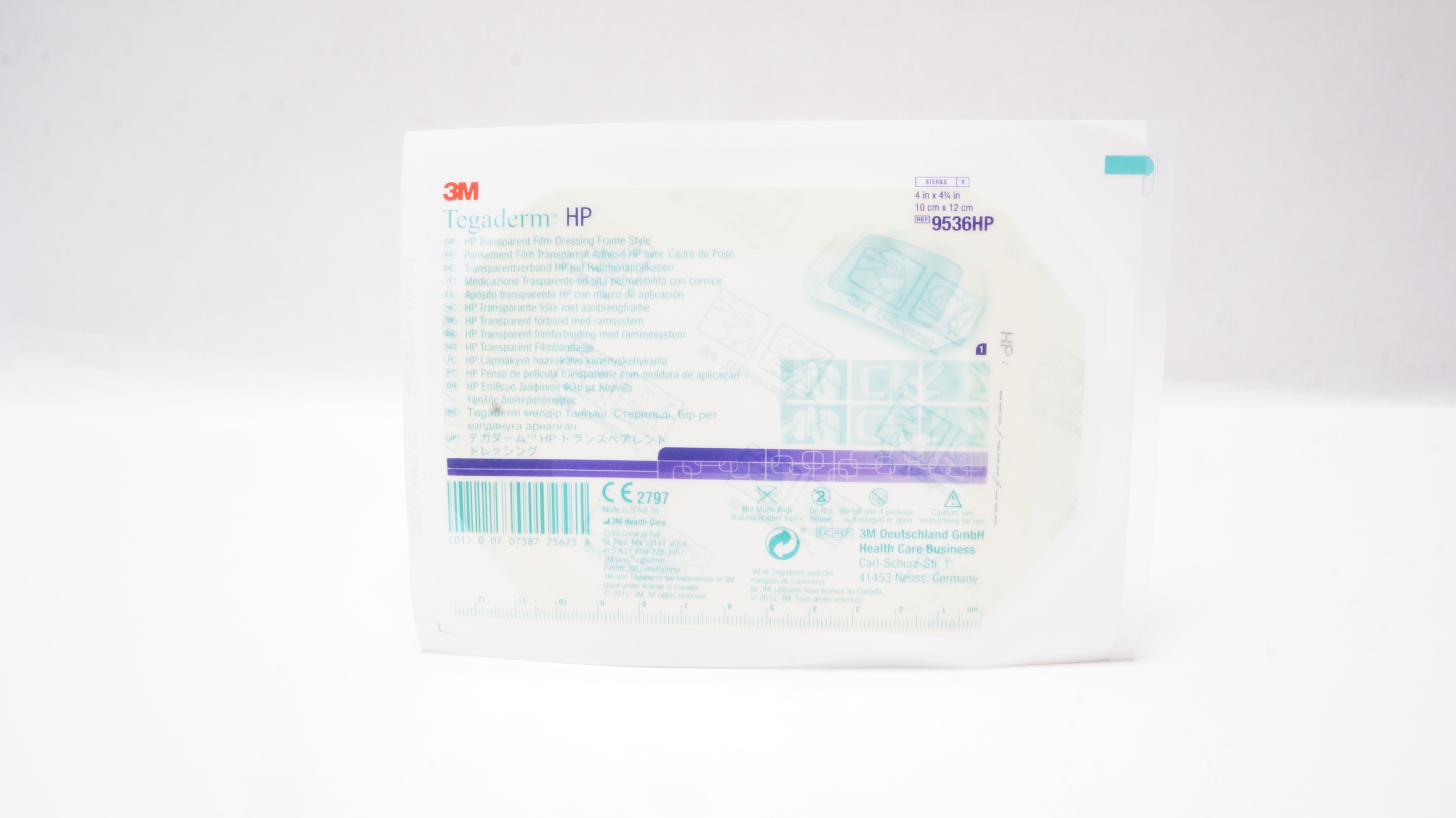 3M 9536HP Tegaderm HP Transparent Film Dressing Frame Style 4 x 4-3/4 inch
