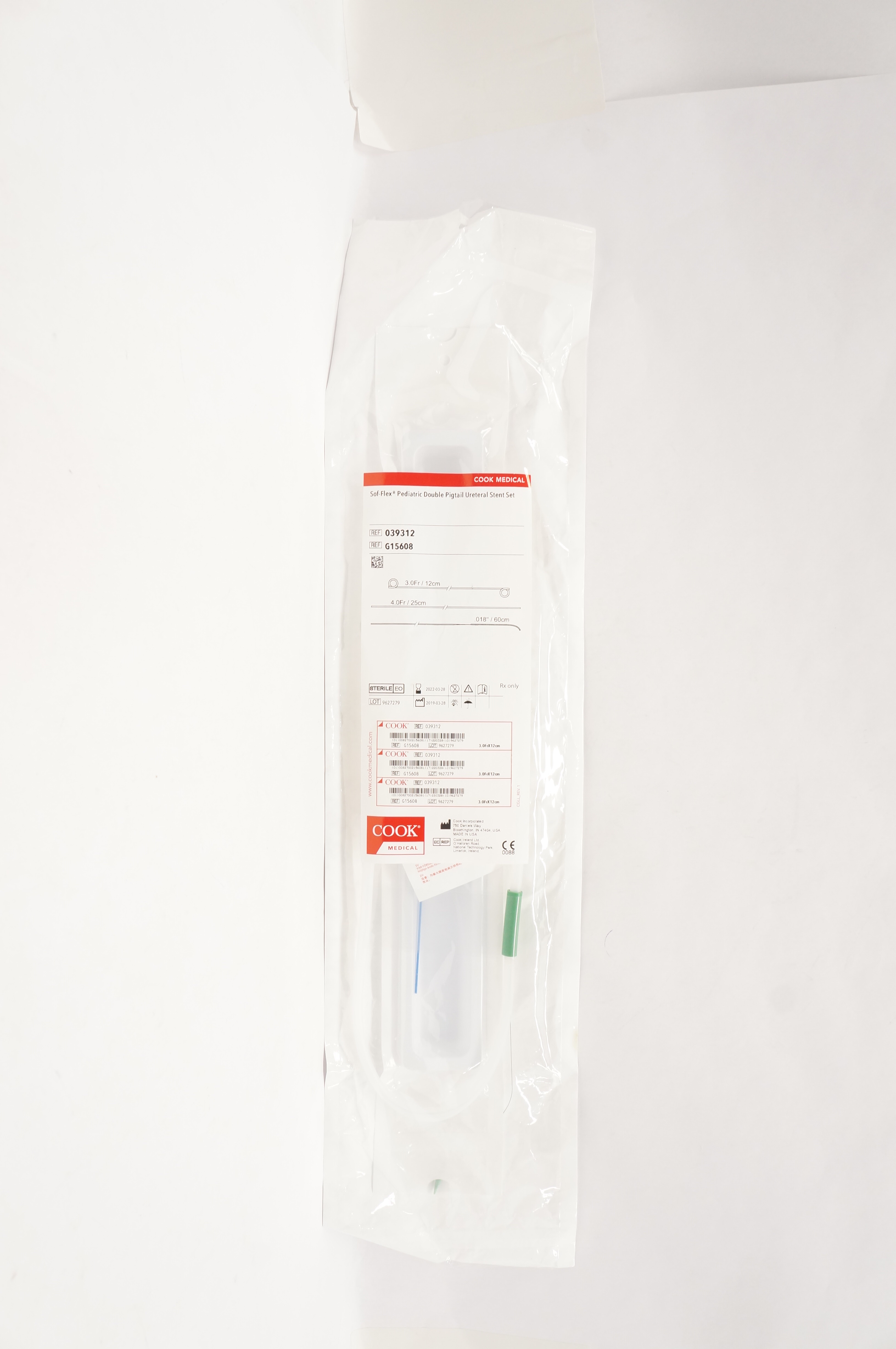 Cook Medical G15608 Sof-Flex Pediatric Double Pigtail Ureteral Stent Set (x)