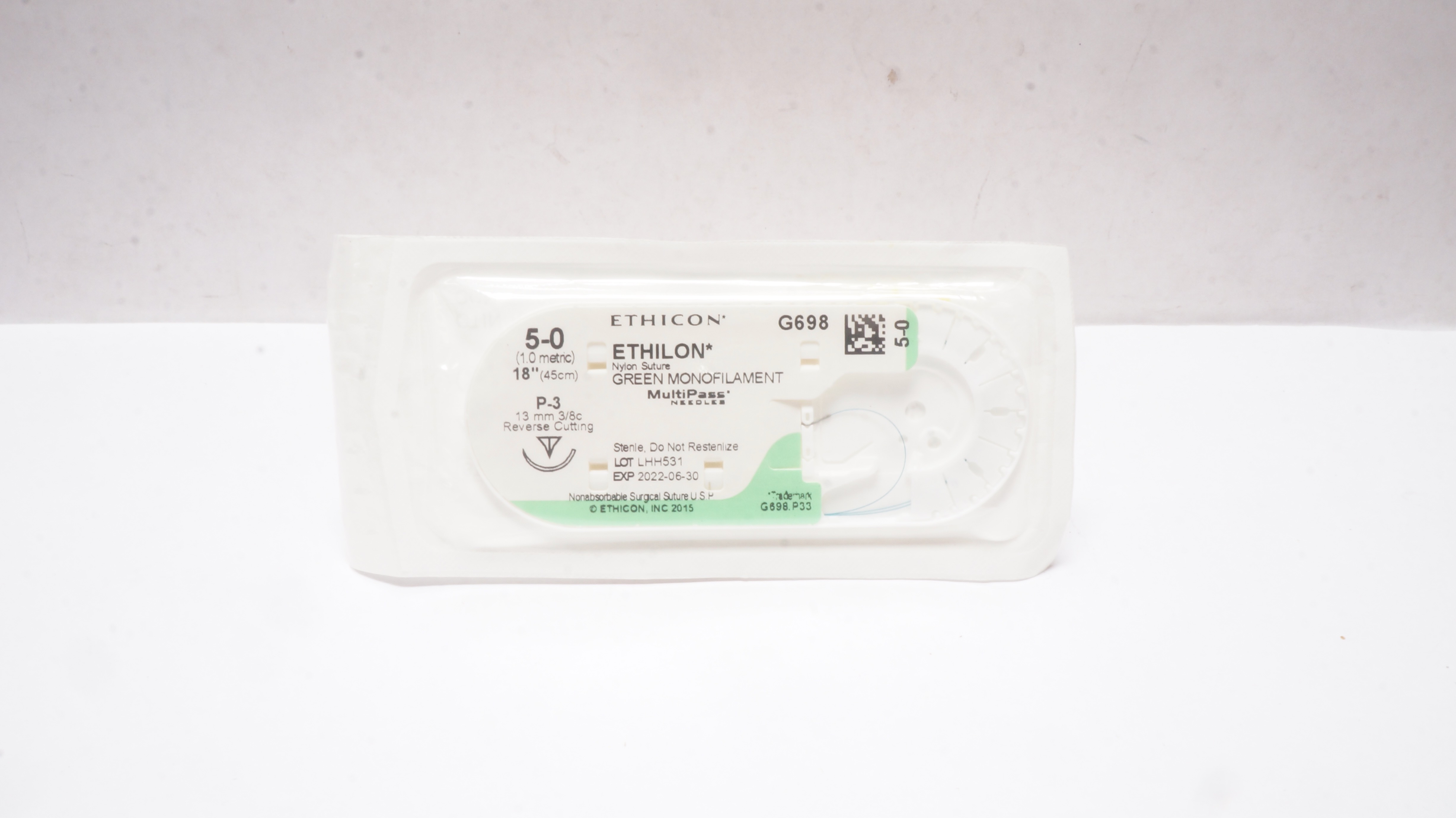 Ethicon G698 5-0 ETHILON P-3 13mm 3/8c Reverse Cutting 18inch (x)