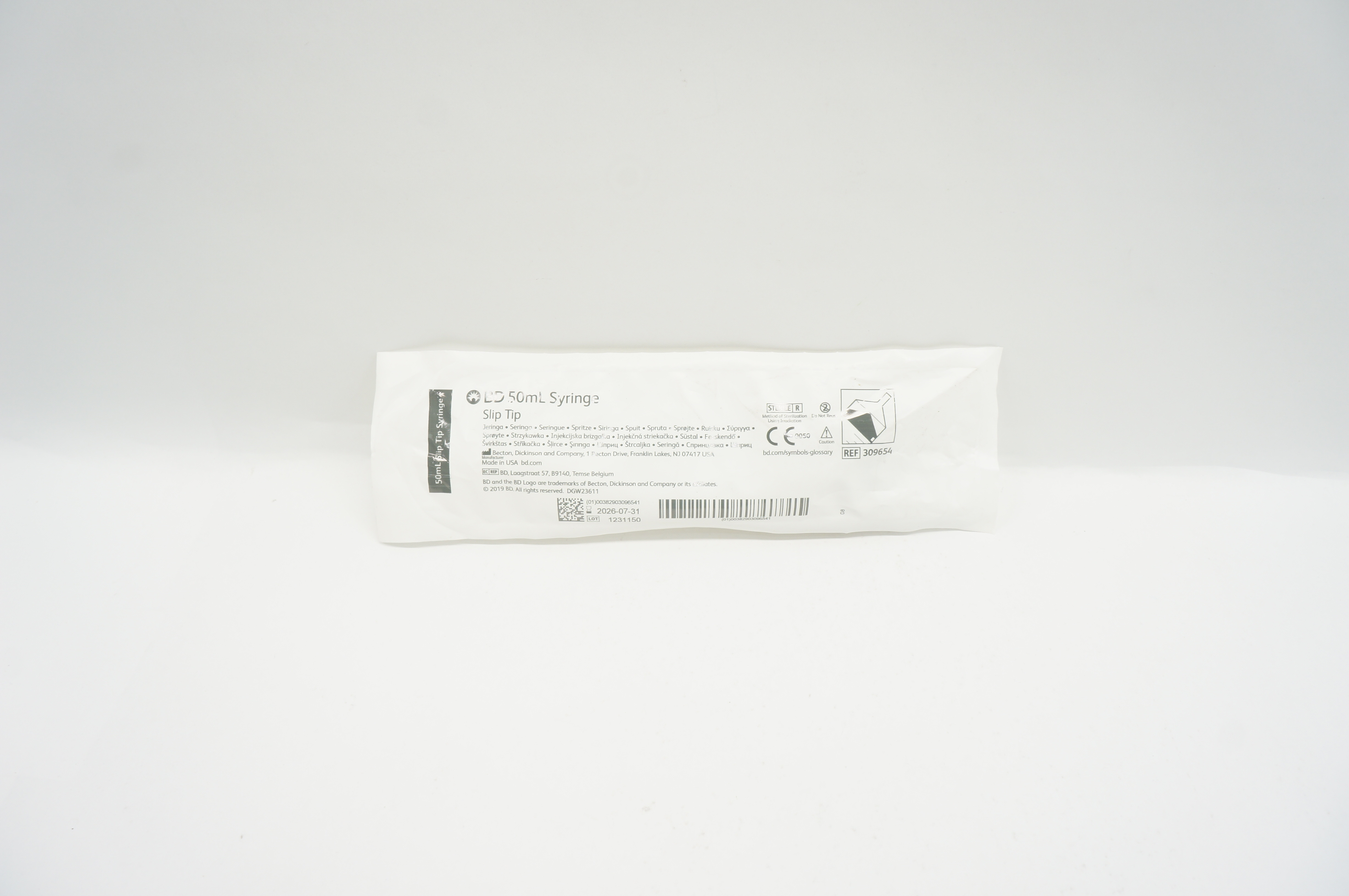 BD 309654 Slip Tip Syringe 60ml