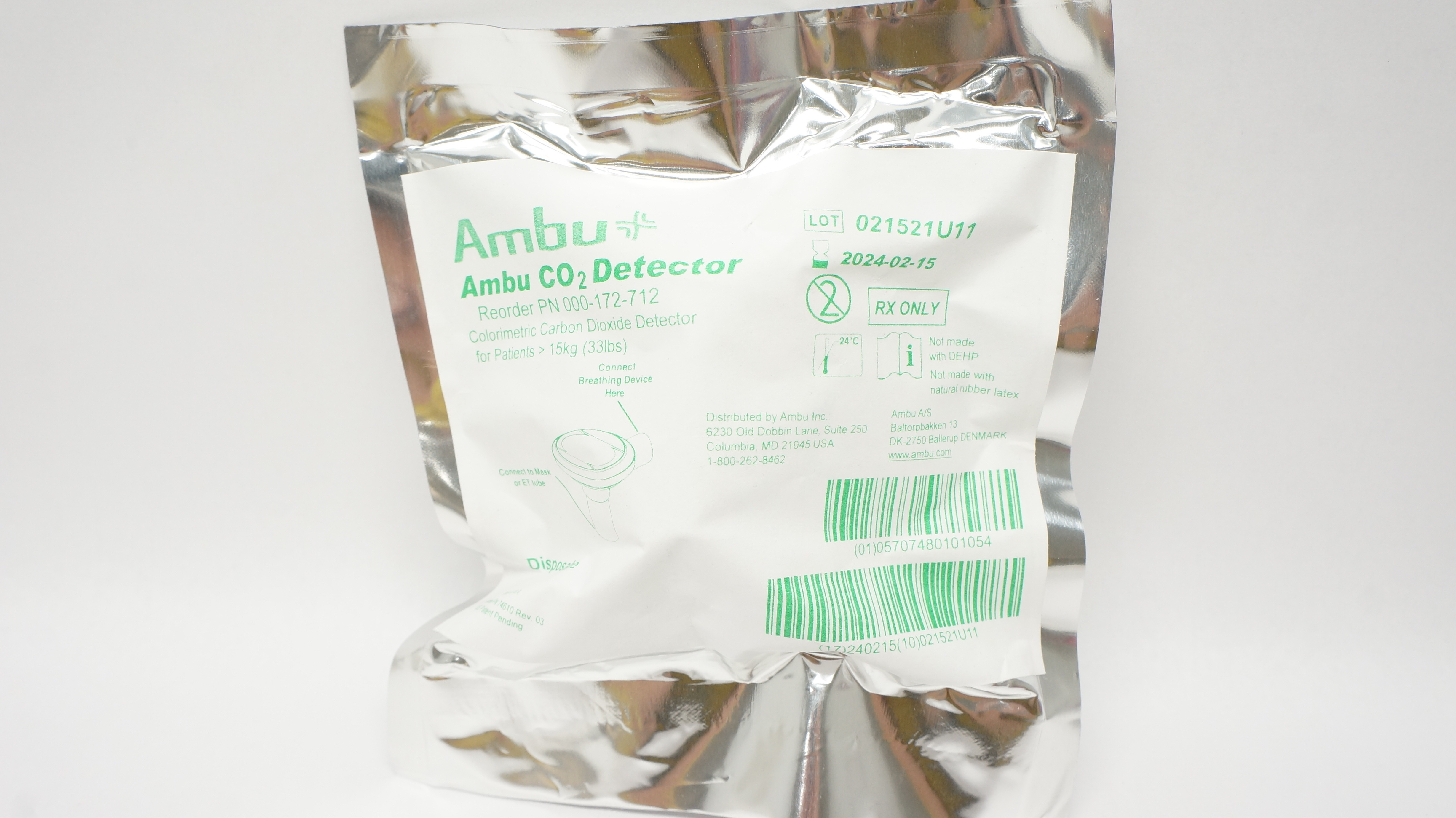 AMBU PN 000-172-712 Colorimetric Carbon Dioxide CO2 Detector >33lbs