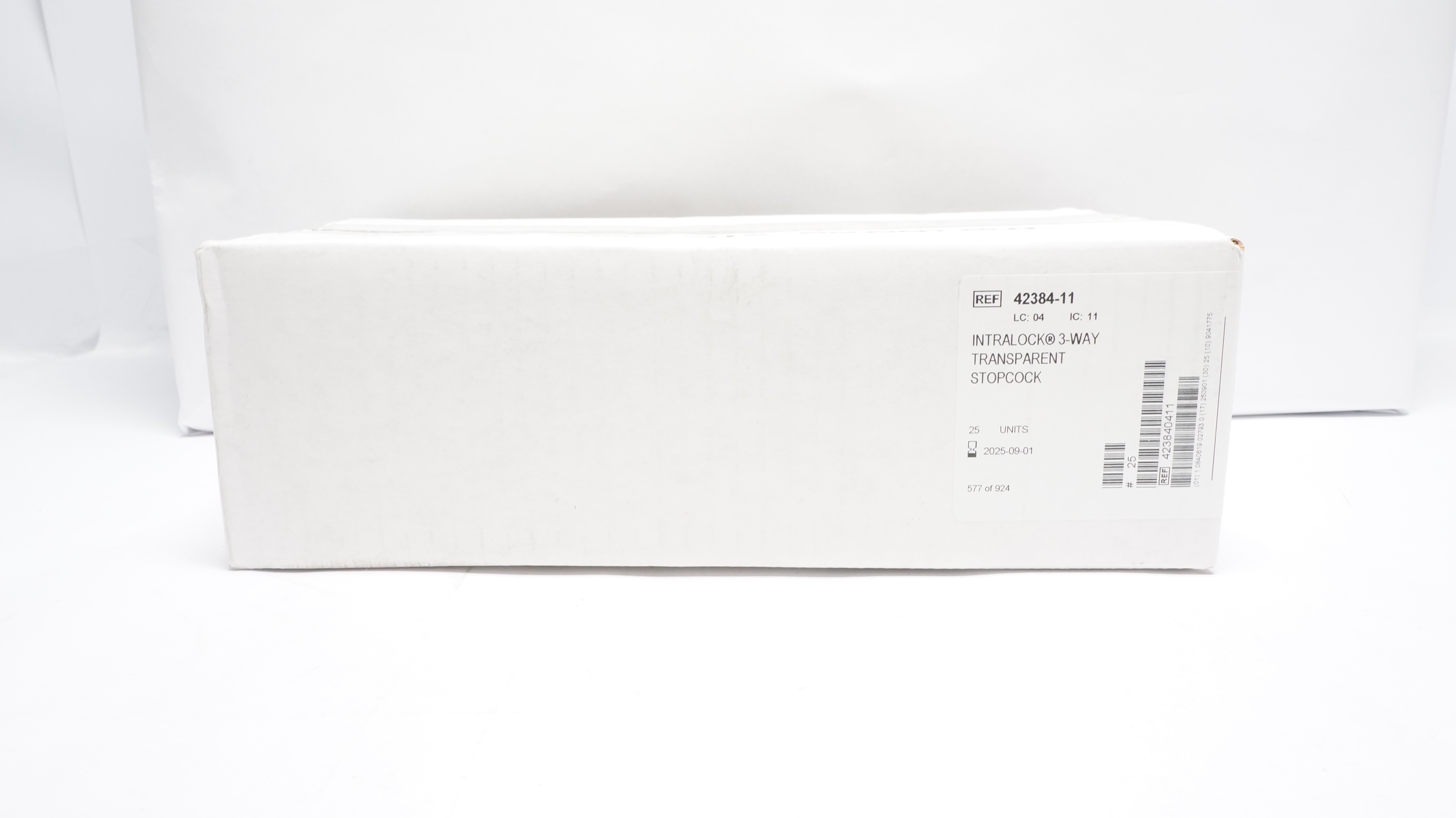 IcuMedical 42384-11 IntraLock 3-way Transparent Stopcock (x) - Box of 25