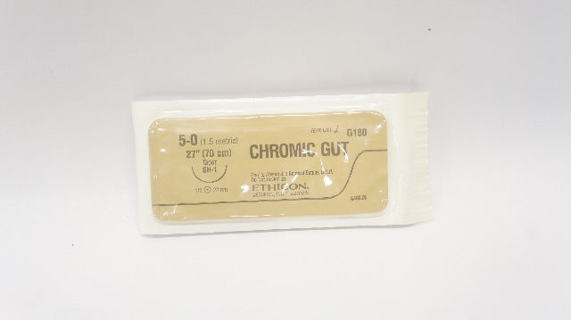 Ethicon G180 5-0 Chromic Gut Surgical Stre SH-1 1/2c 22mm Taper, 27inch (x)