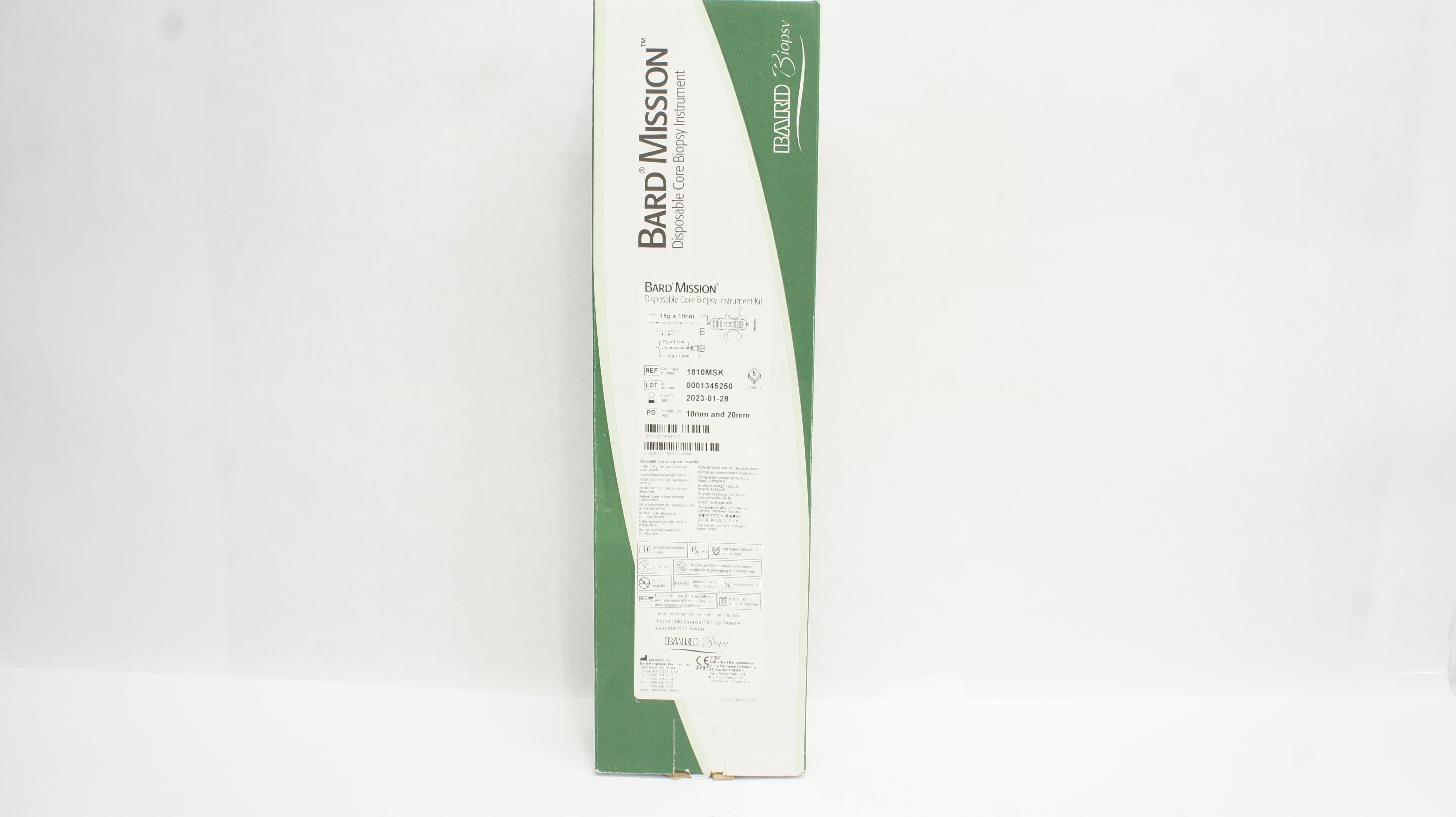 Bard 1810MSK Disposable Cor Biopsy Instrument Kit 18G x 10cm (x) - Box of 5