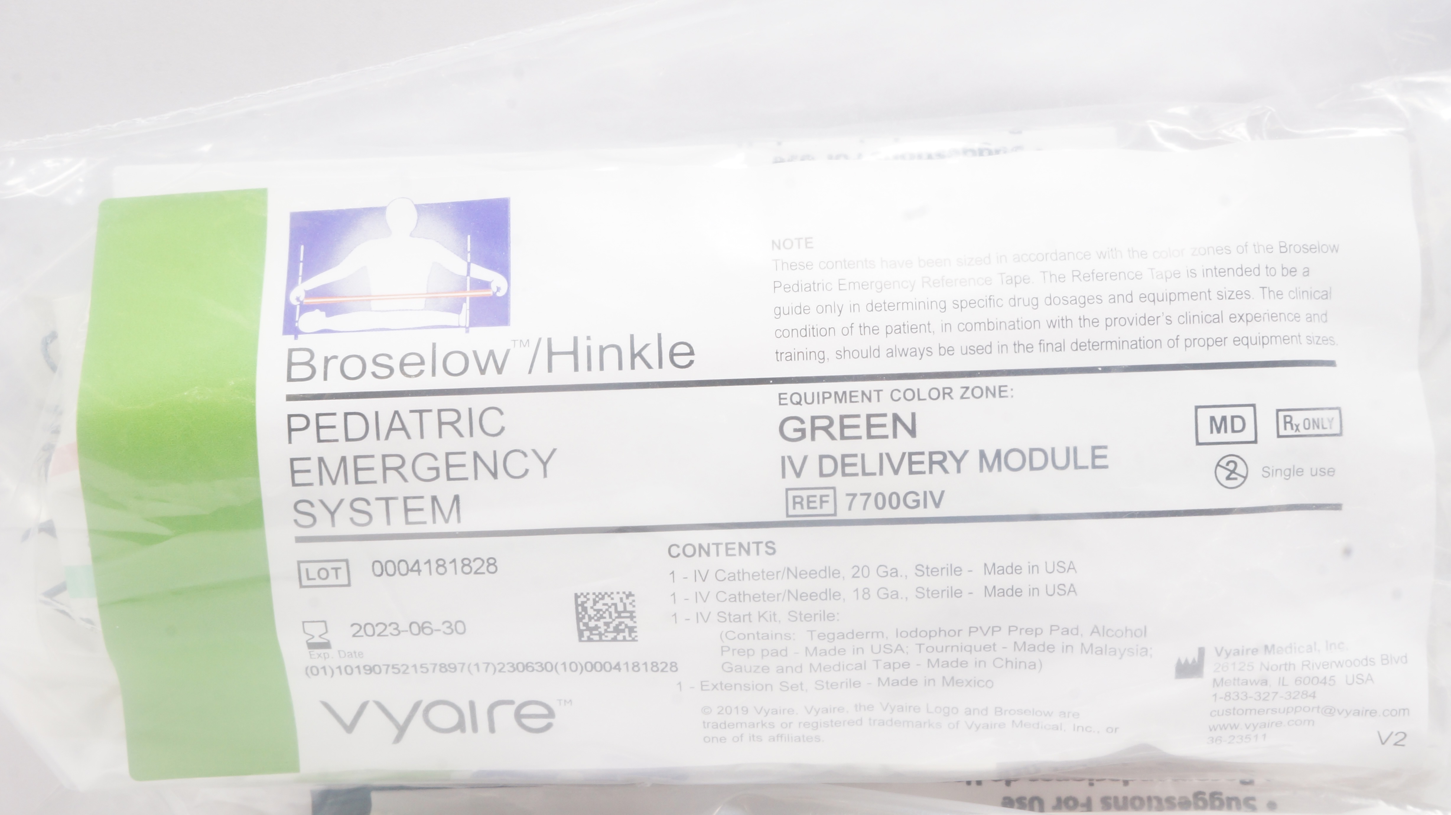 Vyaire 7700GIV Broselow/Hinkle Pediatric Emergency System IV Delivery Module (x)