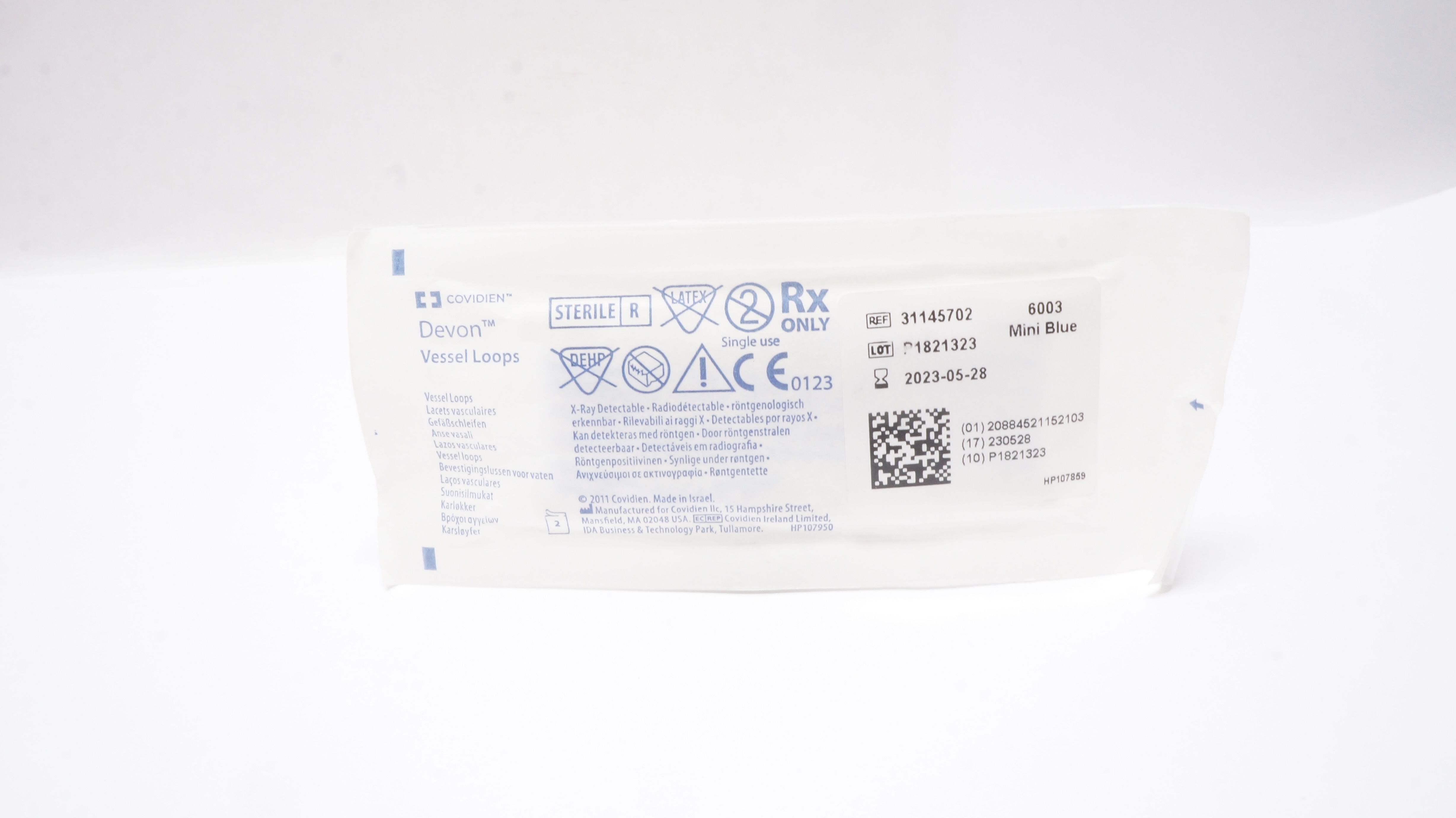 Covidien 31145702 6003 Devon Mini Blue Vessel Loops (x)  - Pack of 2