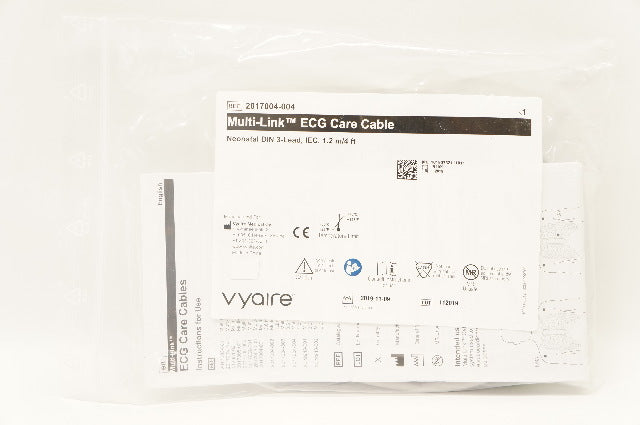 Vyaire 2017004-004 Multi-Link ECG Care Cable Neonatal DIN 3-Lead, IEC,1.2 m/4 ft