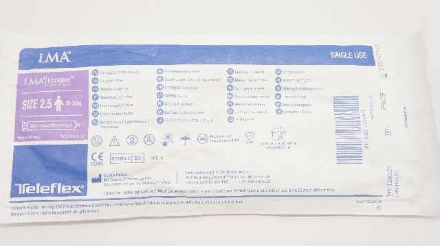 Teleflex 128025 Unique Laryngeal Mask Airway Size 2.5 20-30kg, <14ml/60cm H2O(x)