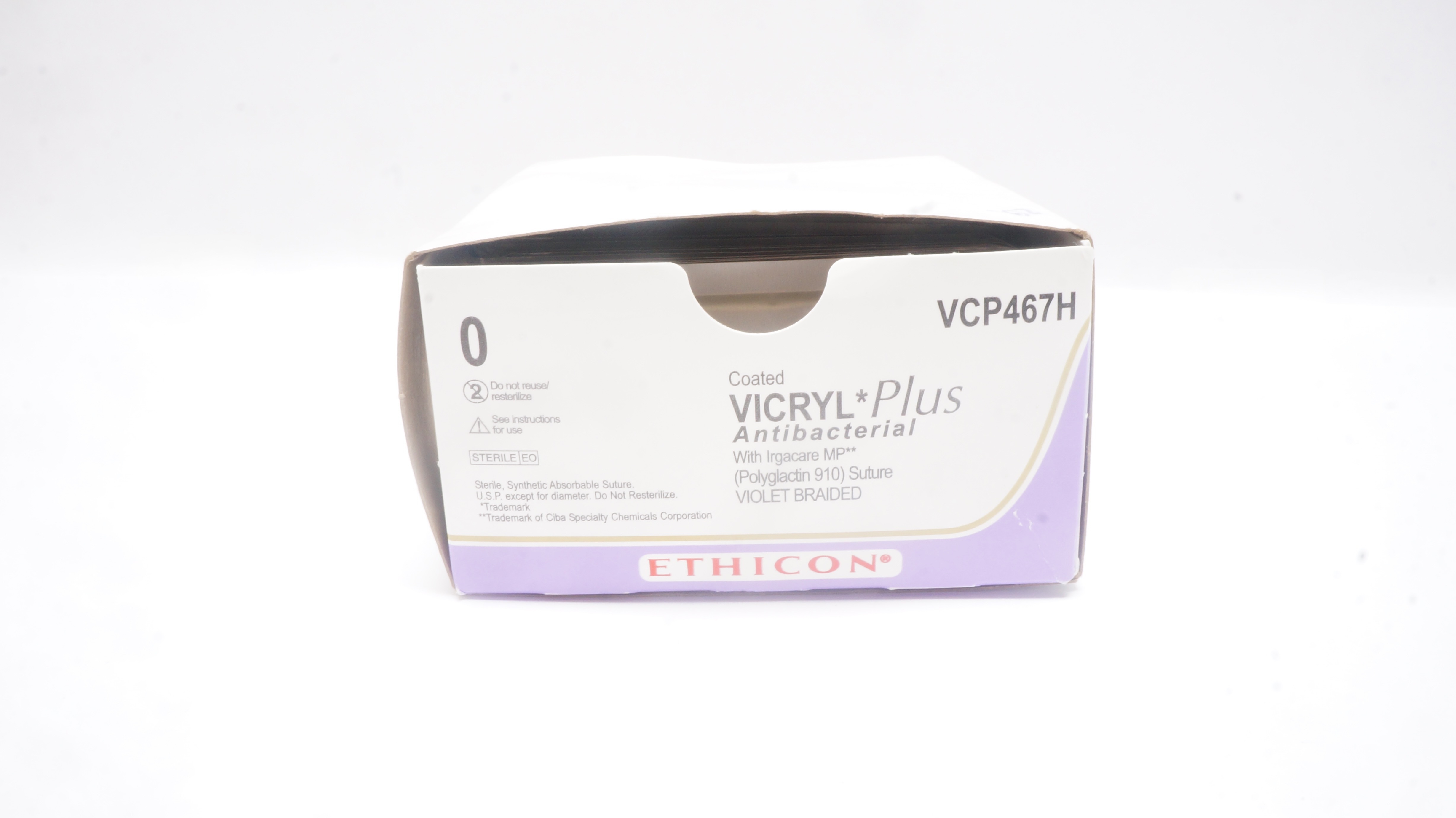 Ethicon VCP467H 0 Vicryl + СР-1 36mm 1/2c Reverse Cutting 27In - Box of 29(x)