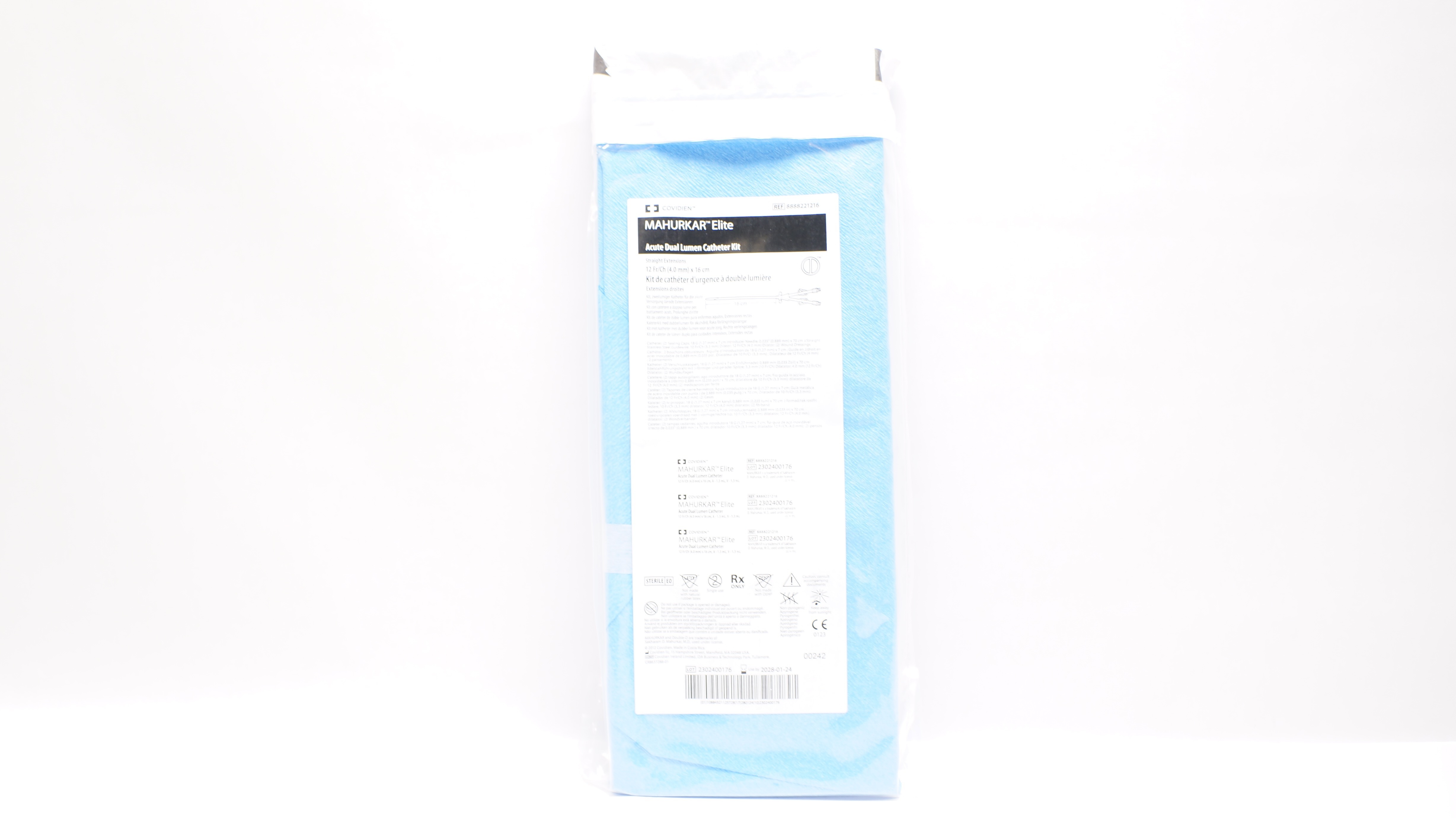 Covidien 8888221216 Mahurkar Elite Acute Dula Lumen Cath. Kit 12Fr/Ch x 16 cm