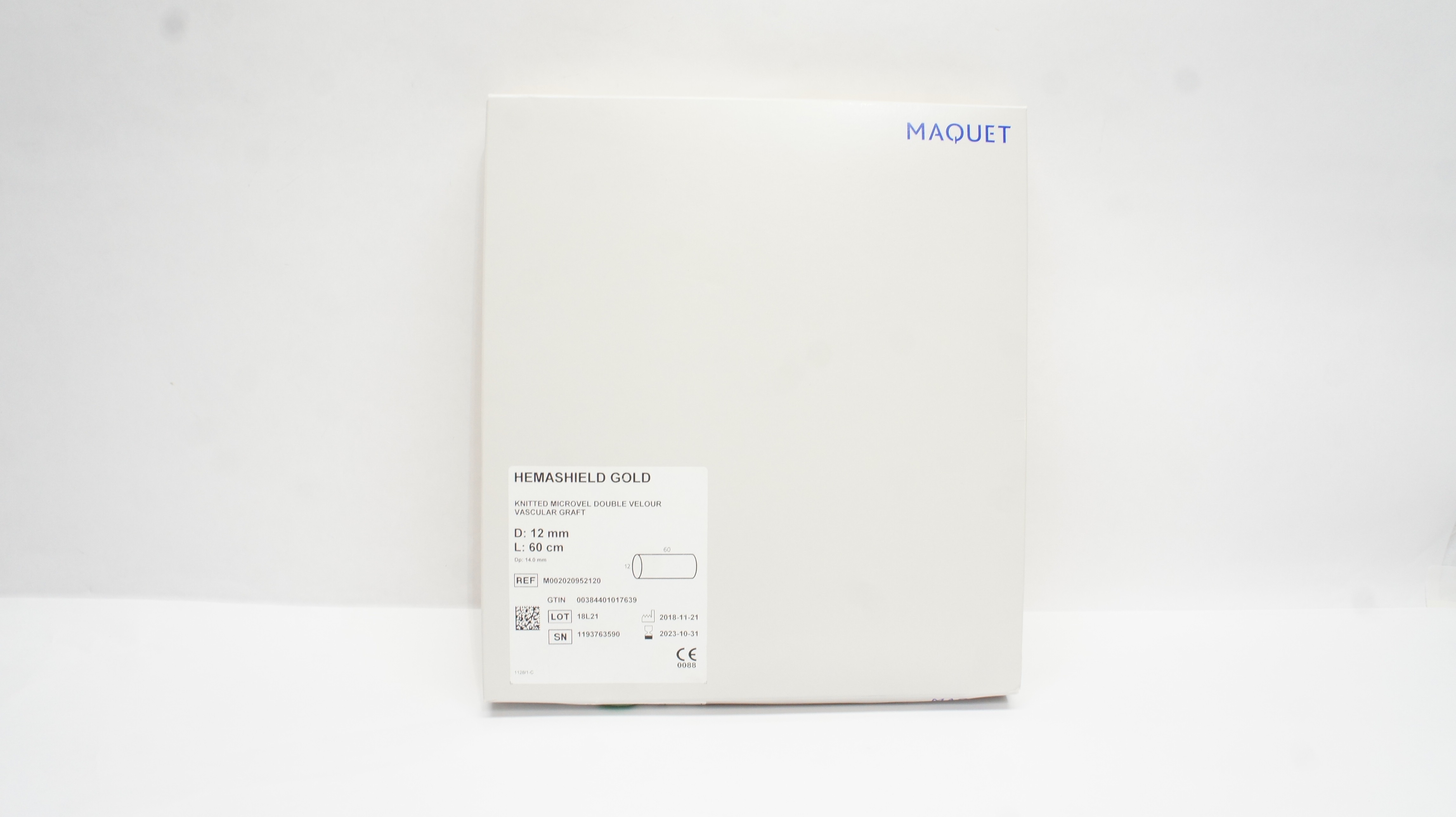 Maquet M002020952120 Hemshield Gold Knitted Microvel 2xVelour Vascular Graft (x)