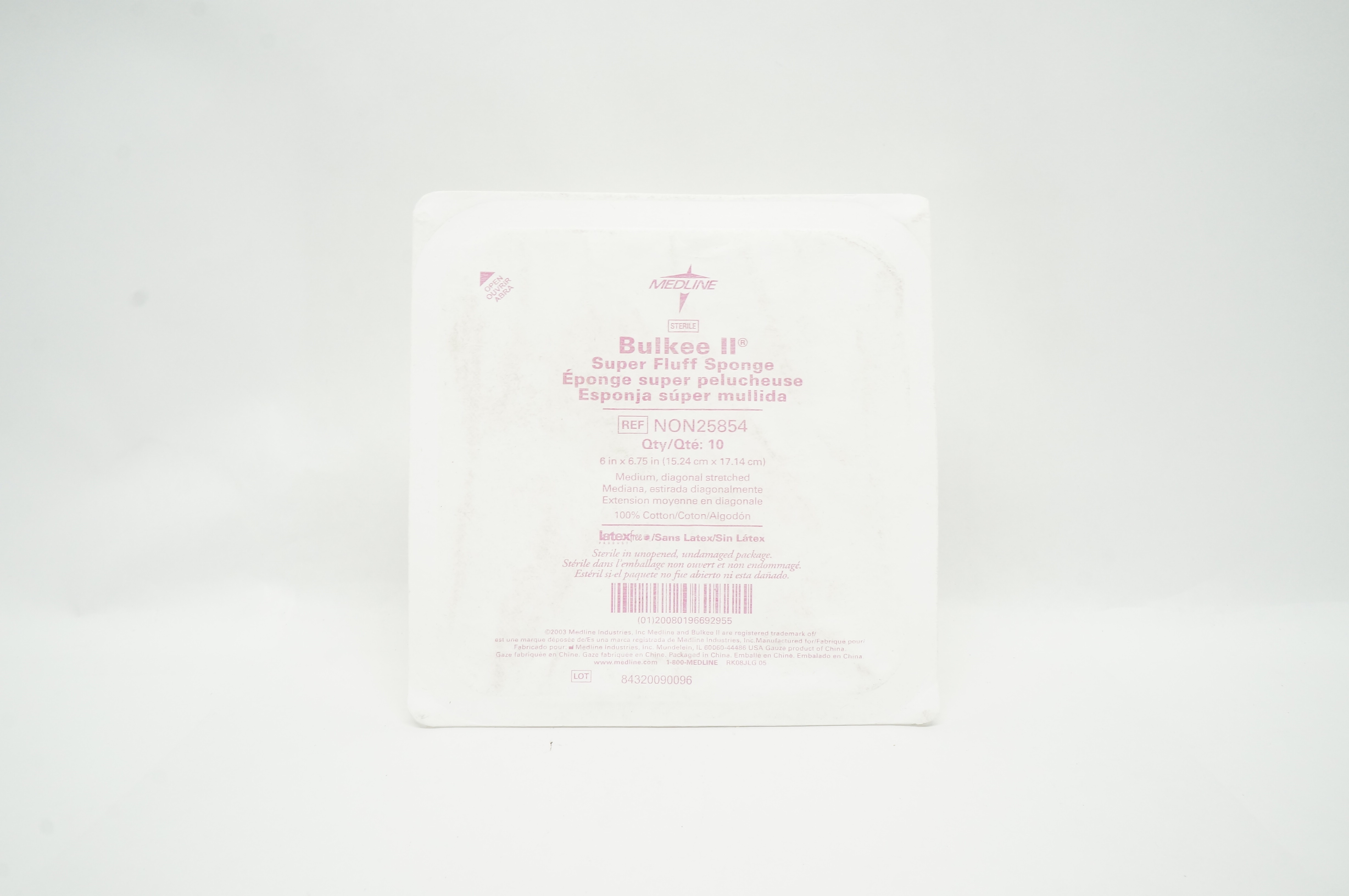 Medline NON25854 Bulkee II Super Fluff Sponge, Medium 6 x 6.75 inch - Pack of 10