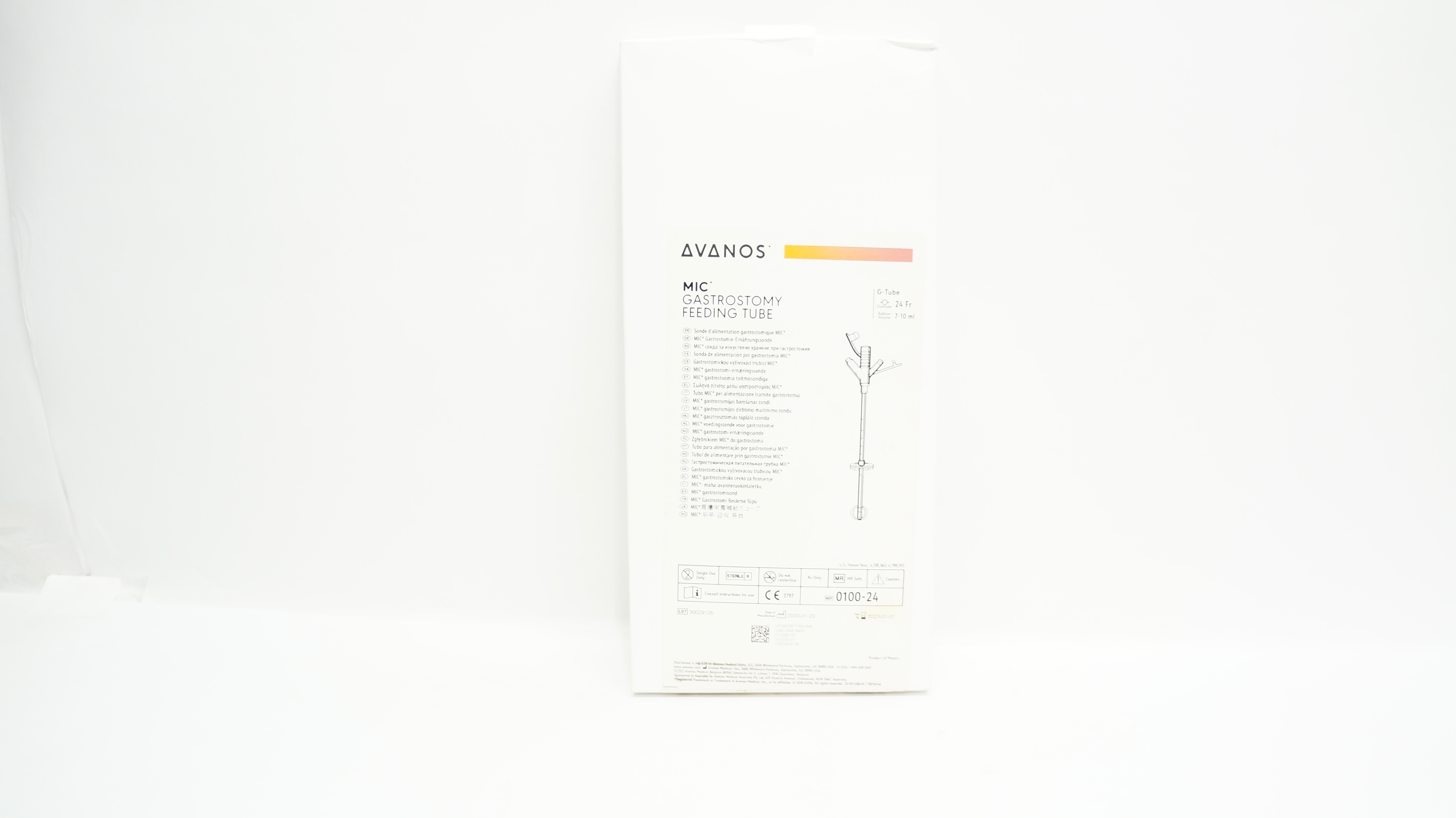 Avanos 0100-24 MIC Gastrostomy Feeding G-Tube 24Fr x 7-10ml (x)