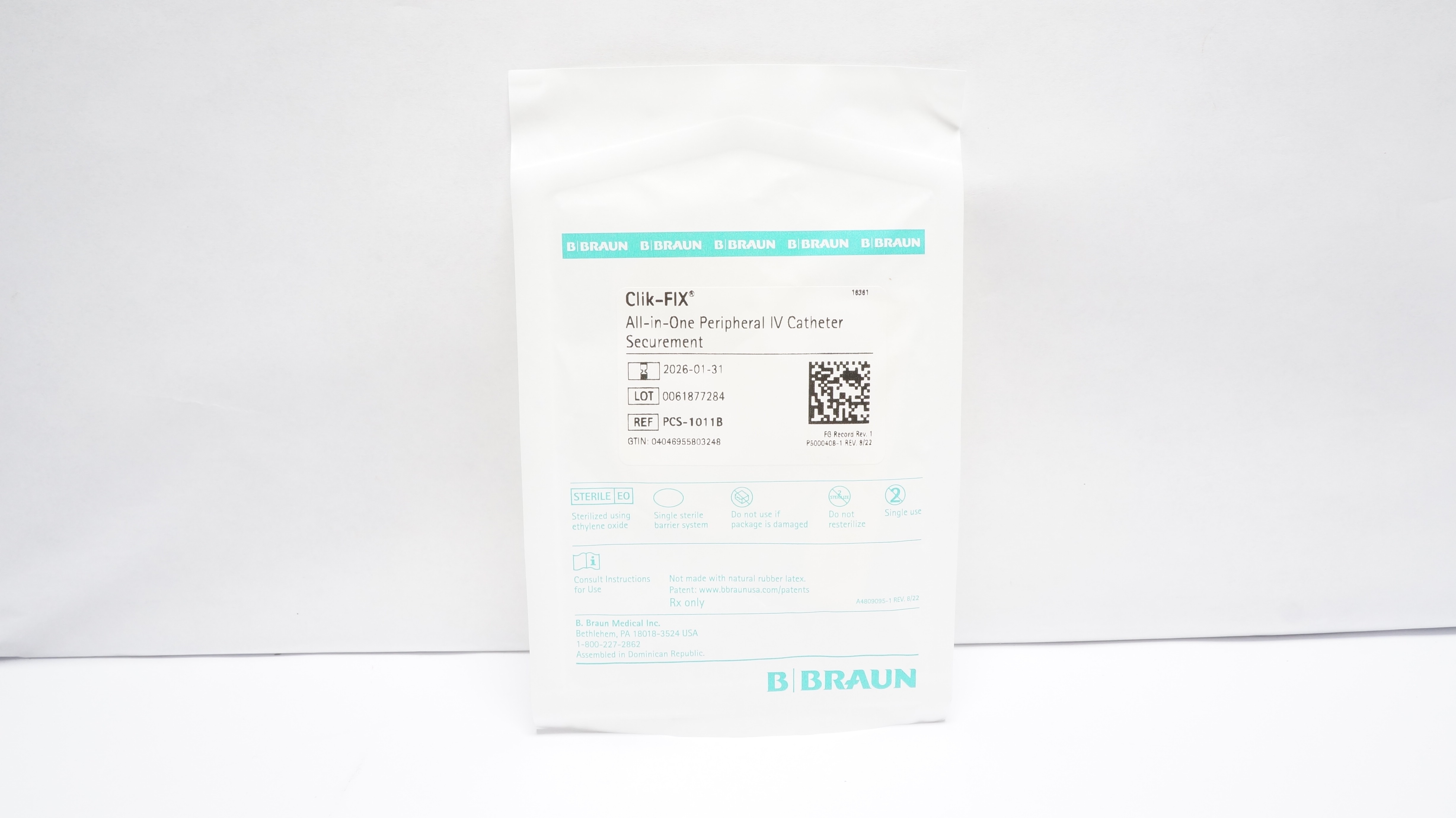 B. Braun PCS-1011B Clik-FIX All-in-One Peripheral IV Cath. Securement