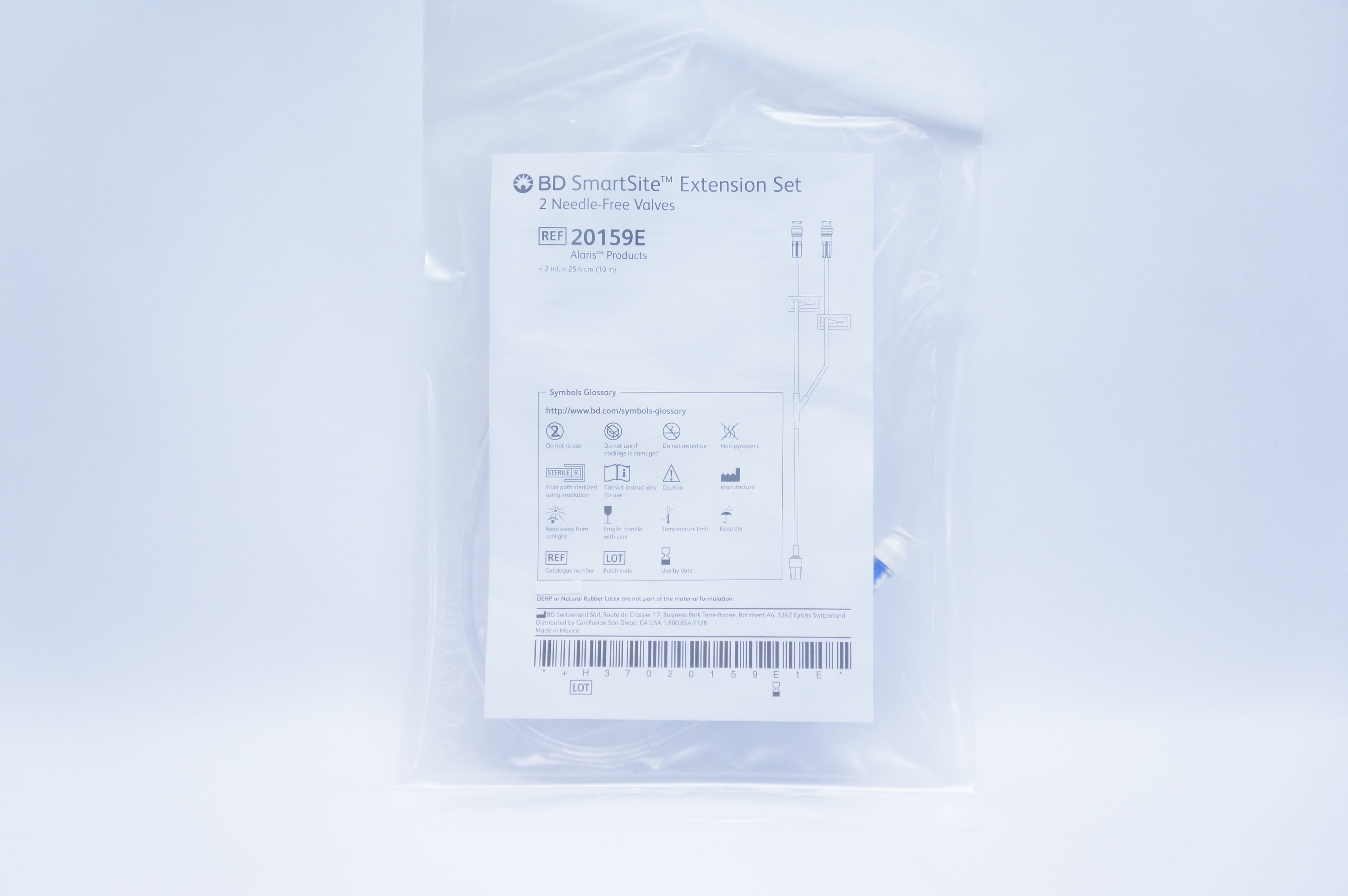 BD 20159E SmartSite Extension Set 2ml, 10inch