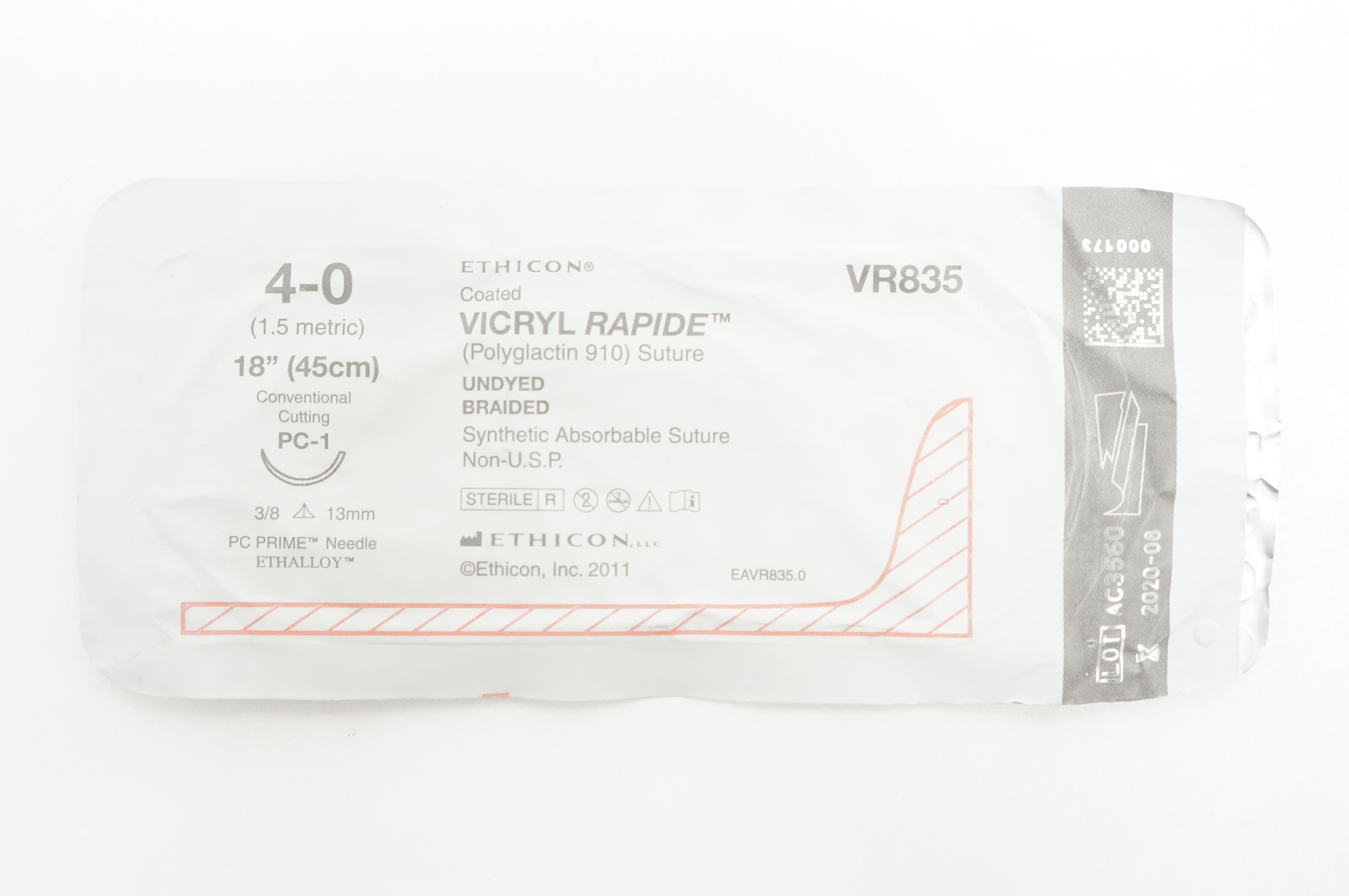 Ethicon VR835 4-0 Vicryl Rapide Convertional Cutting PC-1, 18inch (x)