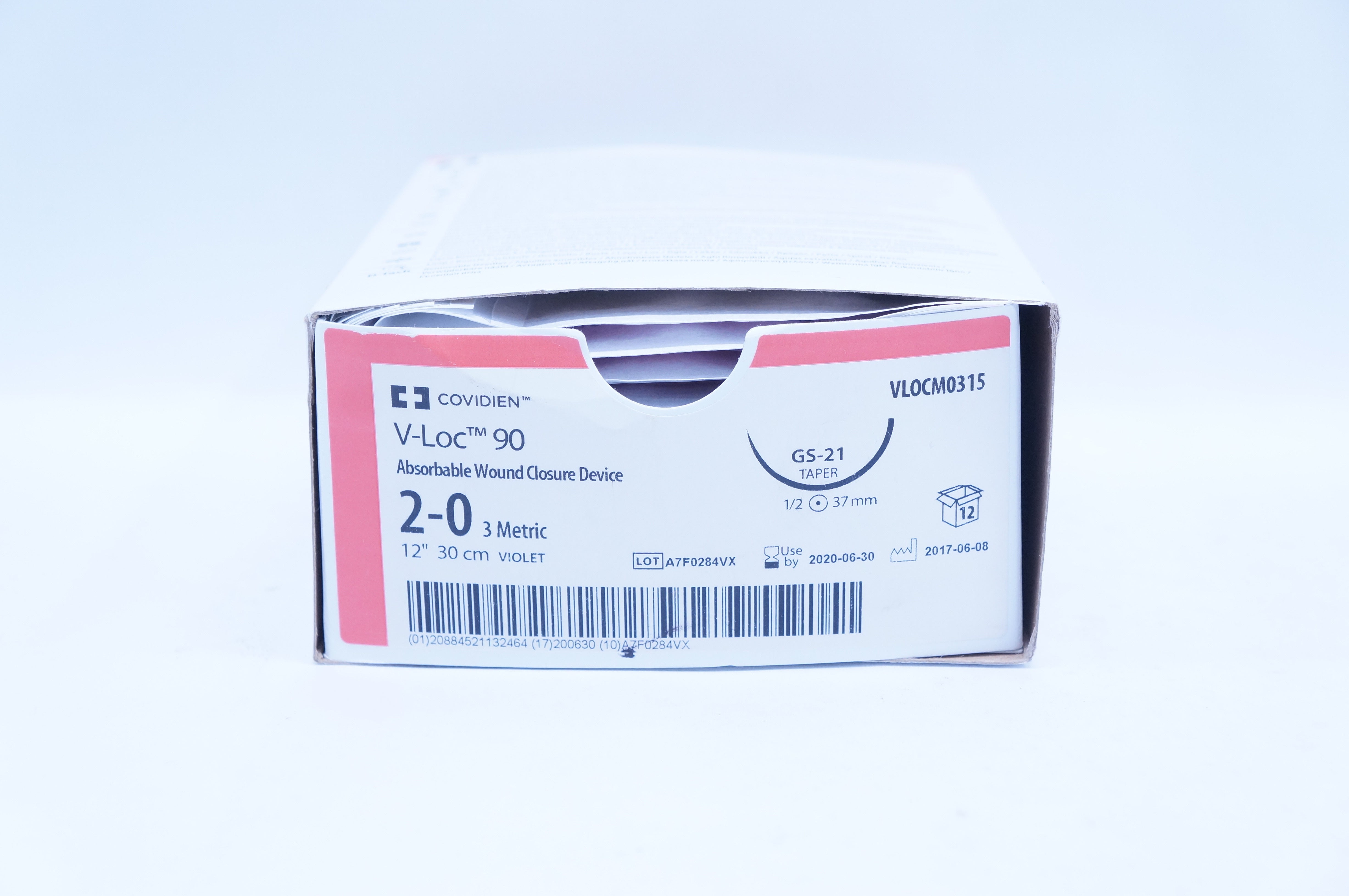 Covidien VL0CM0315 2-0 V-Loc 90 Wound Closure GS-21 Taper 12 in. (x) - Box of 12