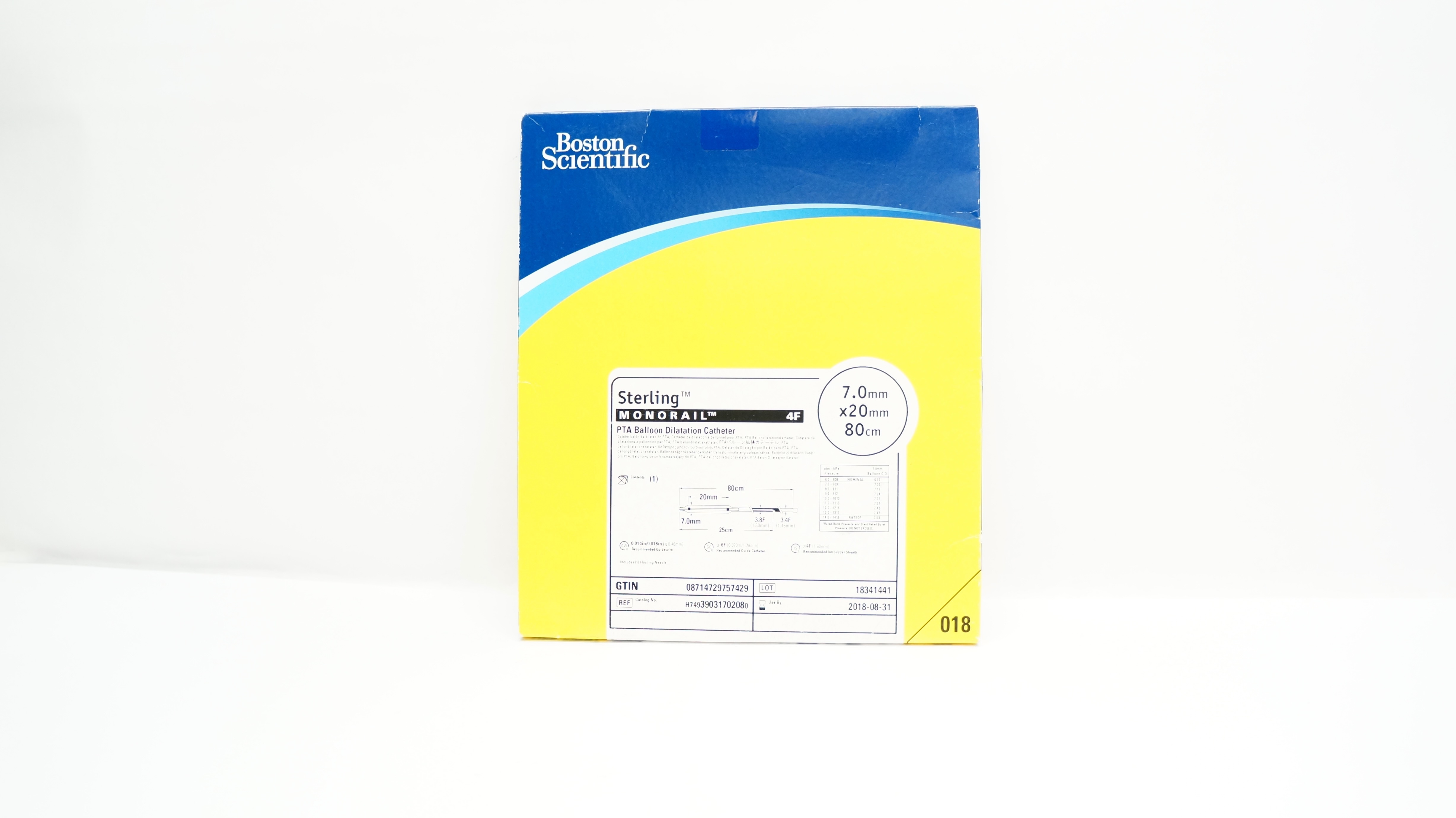 Boston Scientific 3903170208 Sterling PTA Balloon Cath. 4F, 7.0x 20mm x 80cm (x)