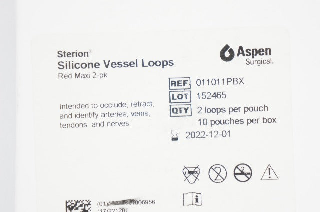 Aspen 011011PBX Hill-Rom Sterion Silicone Vessel Loops, Red Maxi (x) - Pack of 2