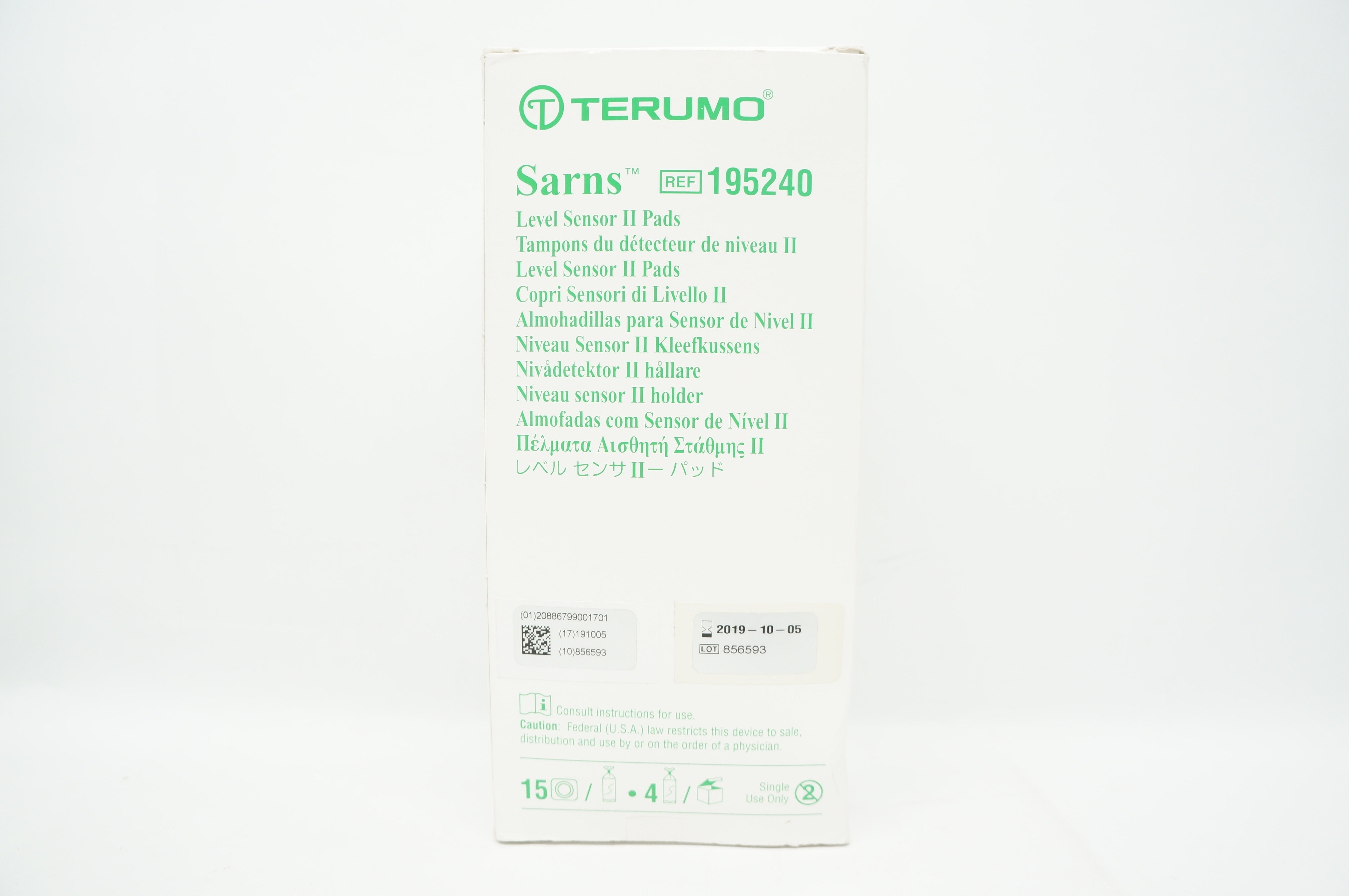 Terumo 195240 Sarns Level Sensor II Pads (x) - Box of 15