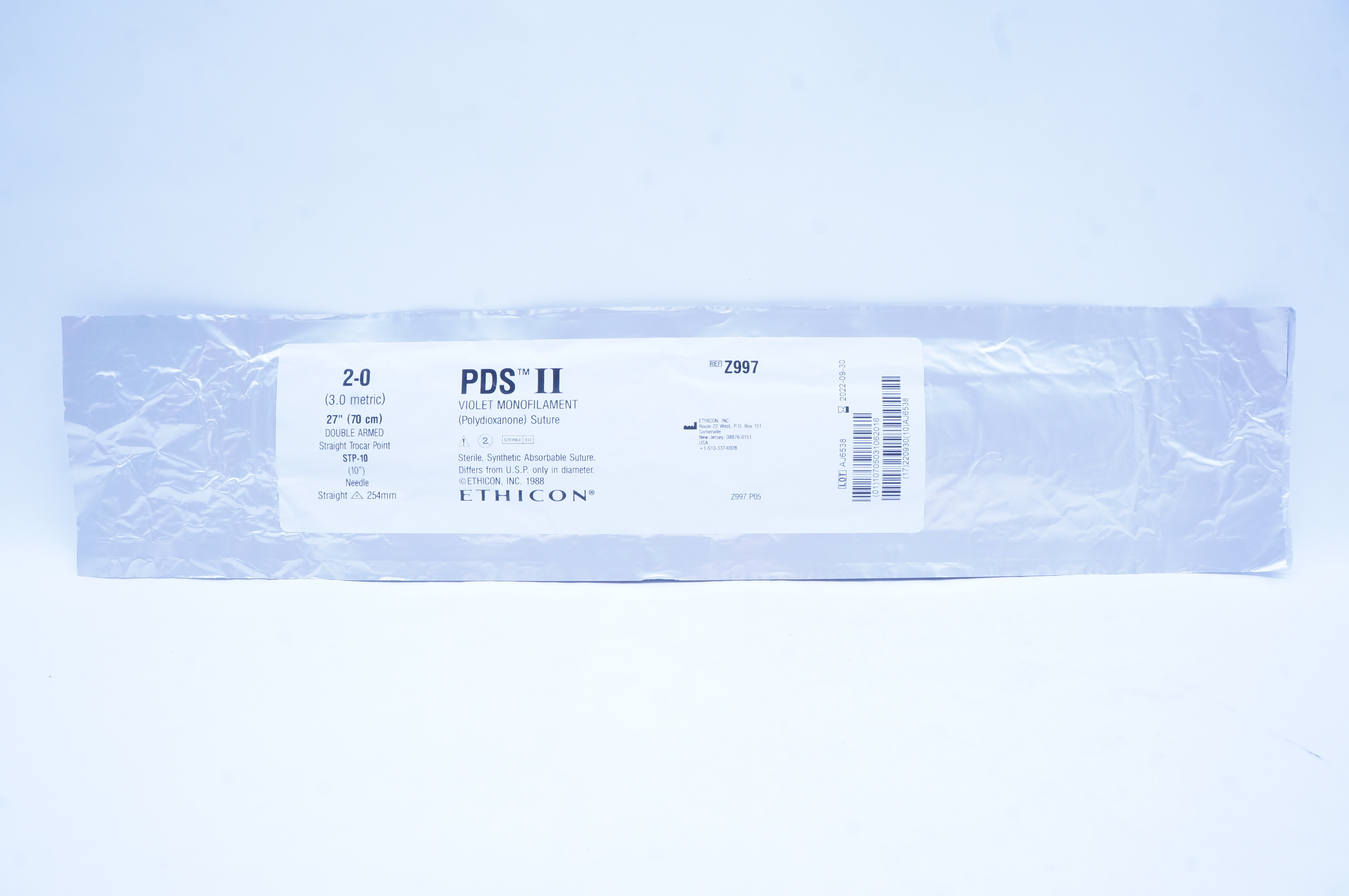 Ethicon Z997 2-0 PDS II STP-10 DOUBLE ARMED Straight Trocar Point, 27inch