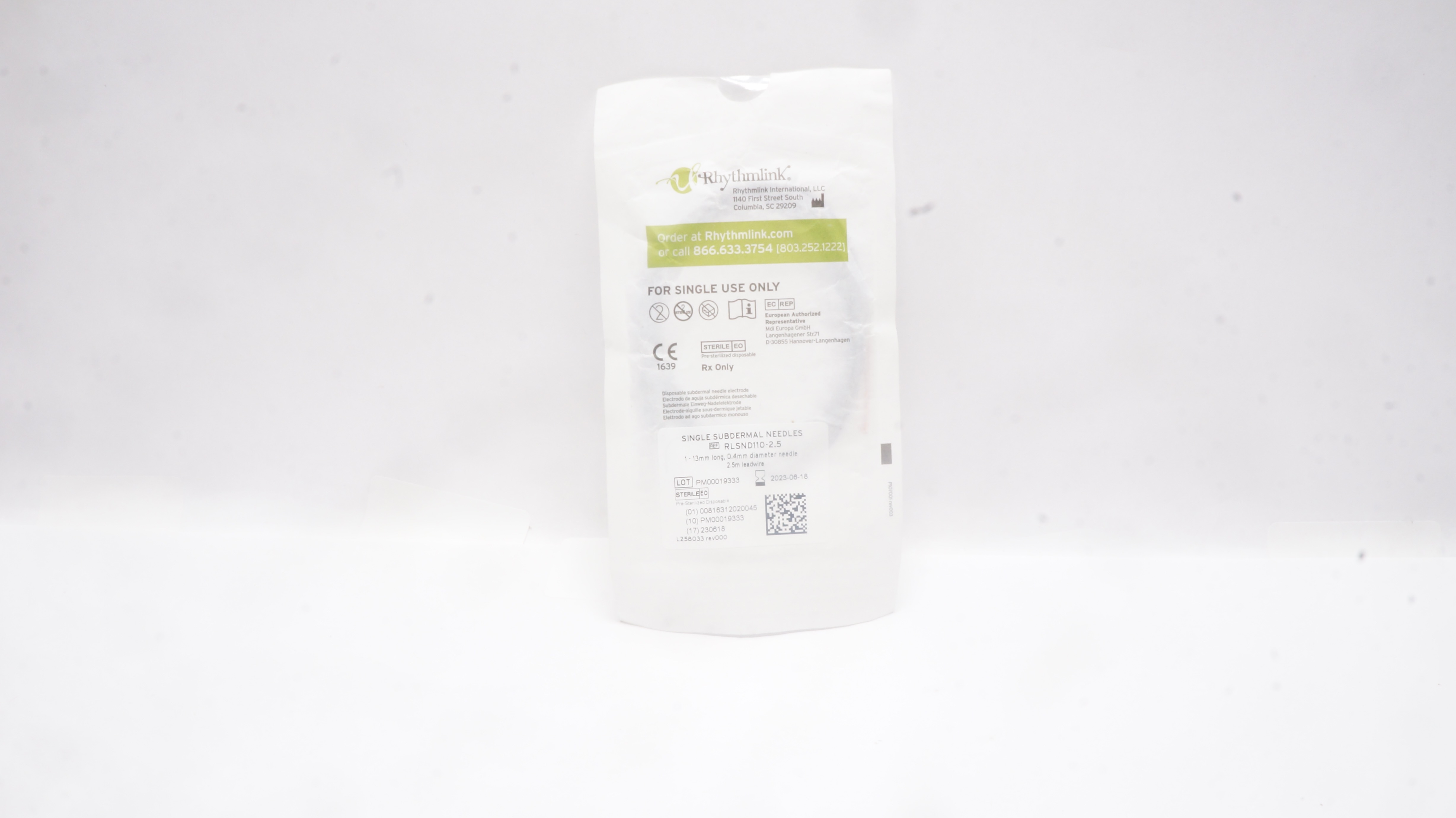 Rhythmlink RLSND110-2.5 Single Subdermal Ndles 2.5m (x)