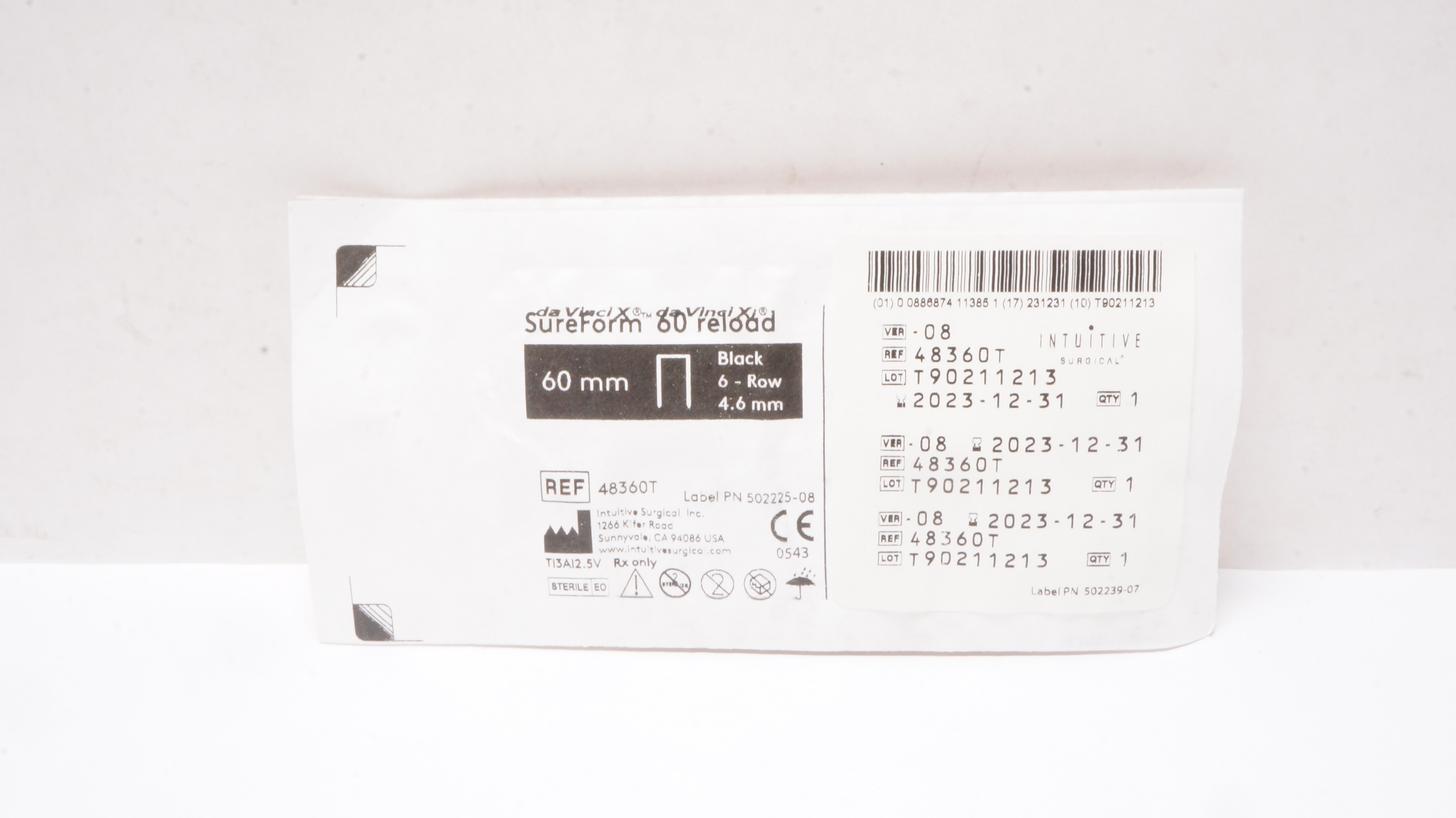 Intuitive 48360T da Vinci X Xi SureForm Stapler 60mm Reload 6-Row 4.6mm (x)