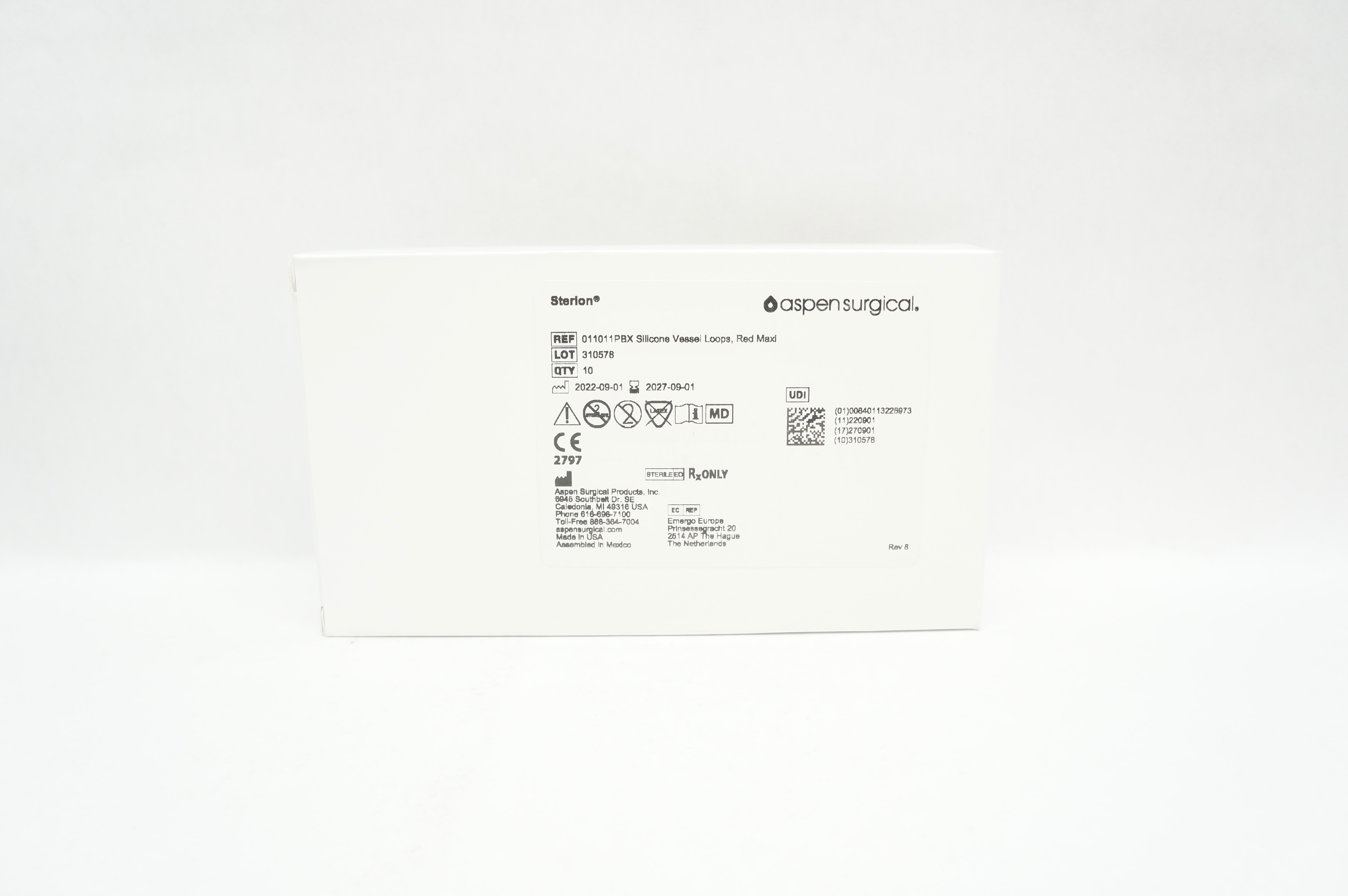 Aspen Surgical 011011PBX Sterion Silicone Vesse Loops,Red Maxi - Pack of 10