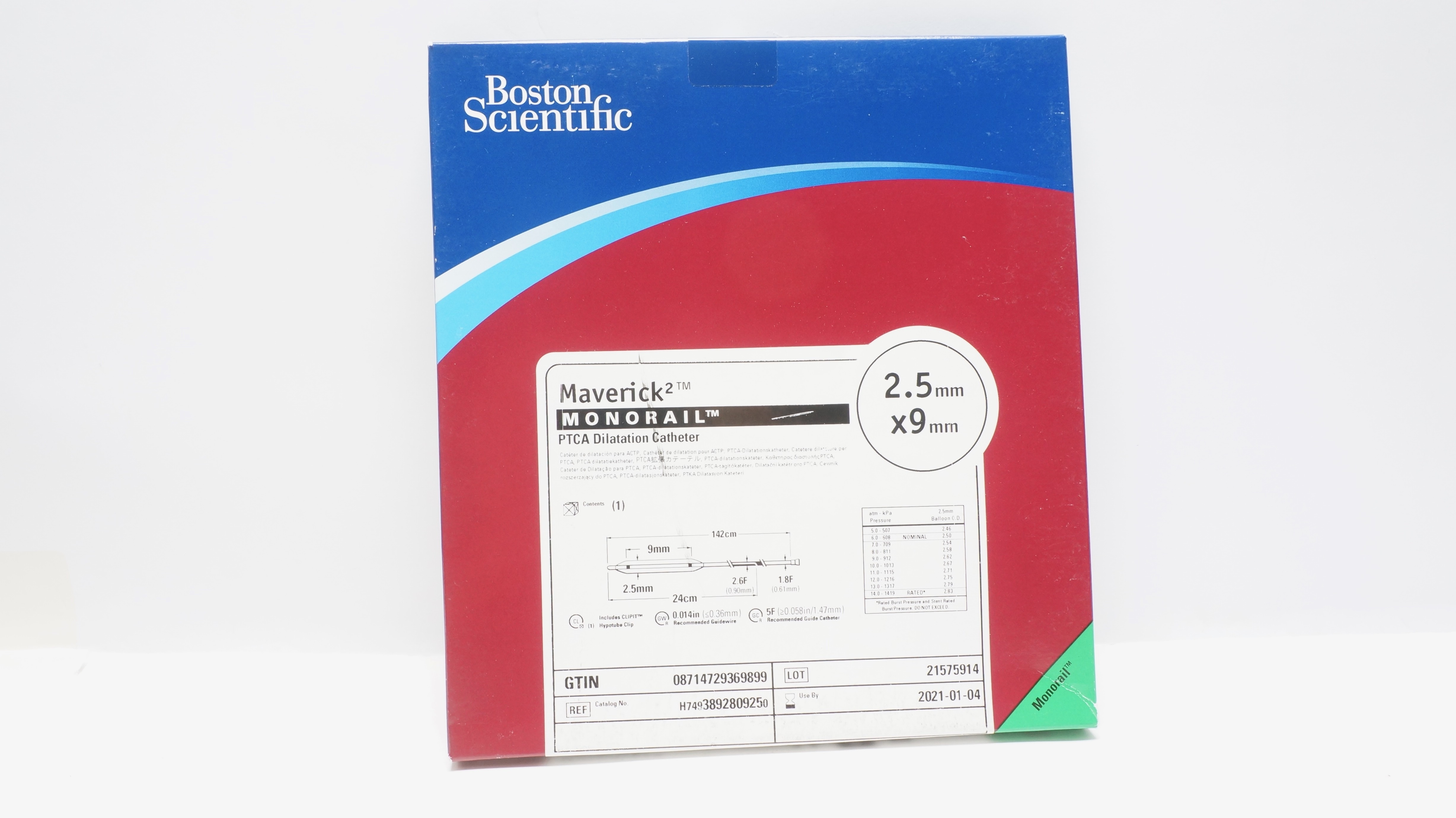 Boston Scientific 389280925 Maverick2 PTCA Dilatation Cath. 2.5 x 9mm (x)