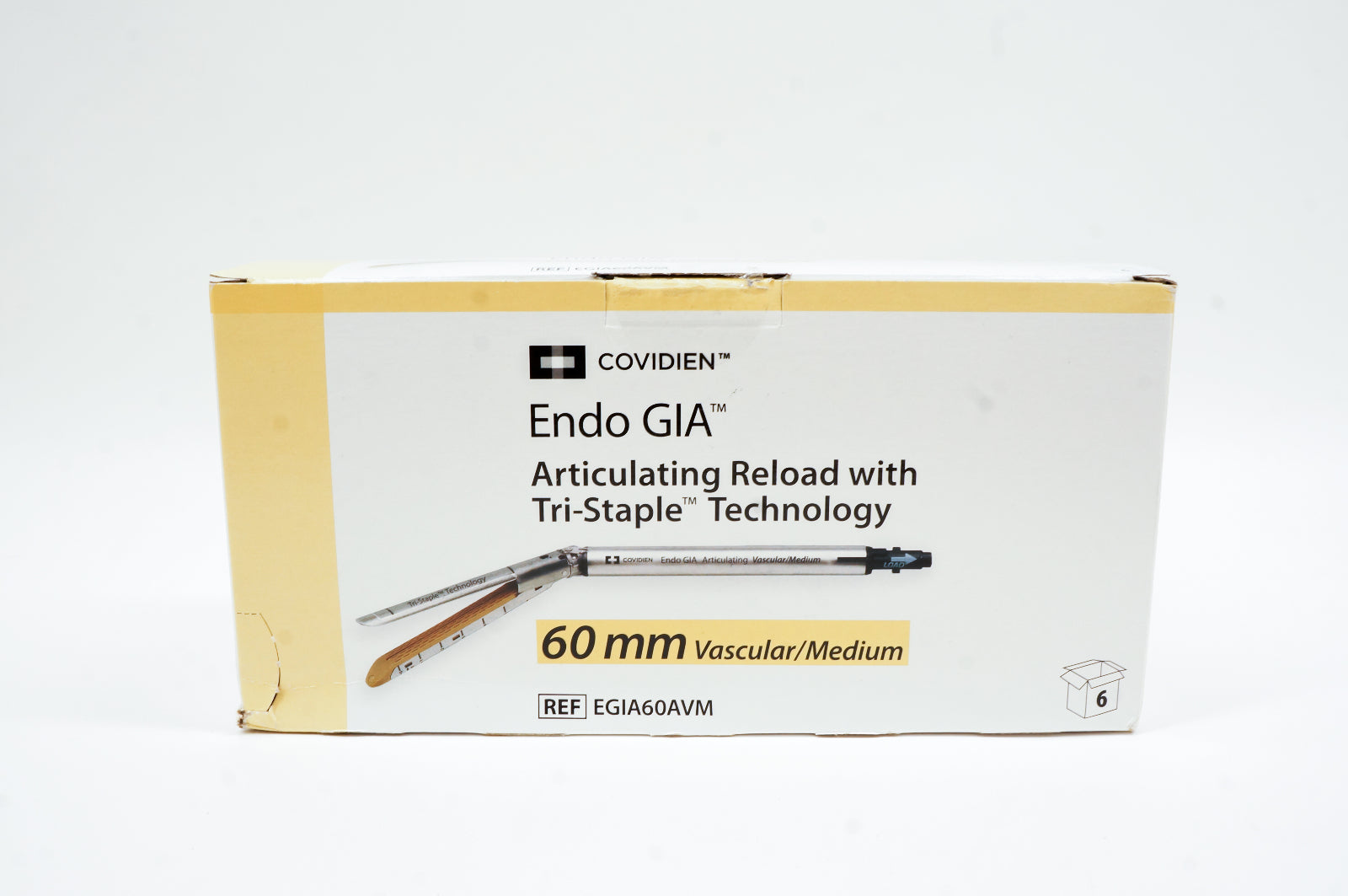 Covidien EGIA60AVM Articulating Reload with Tri-Staple Technology ~ Box of 6