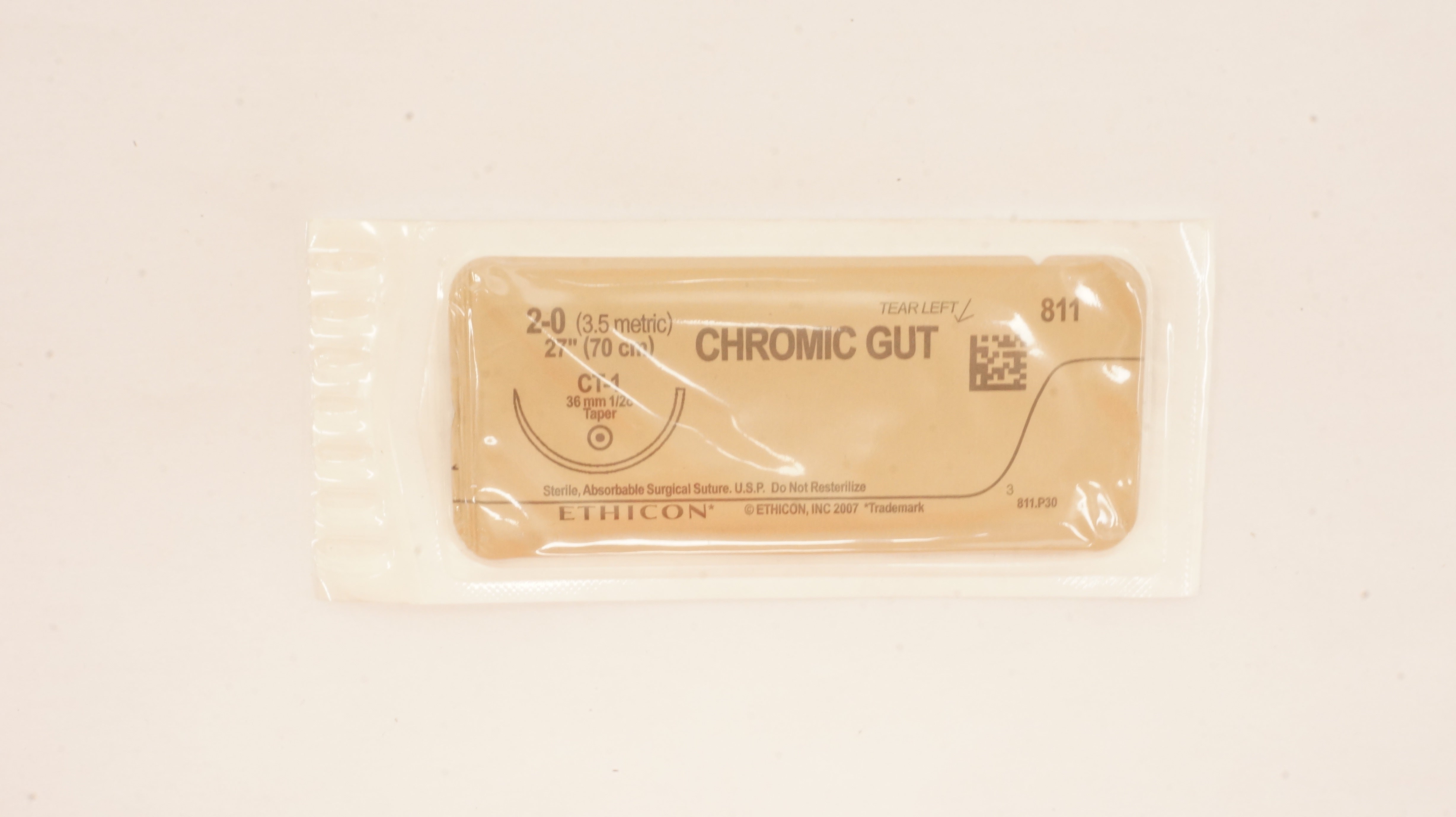 Ethicon 811 2-0 CHROMIC GUT Surgical Stre CT-1 36mm 1/2c Taper, 27inch (x)