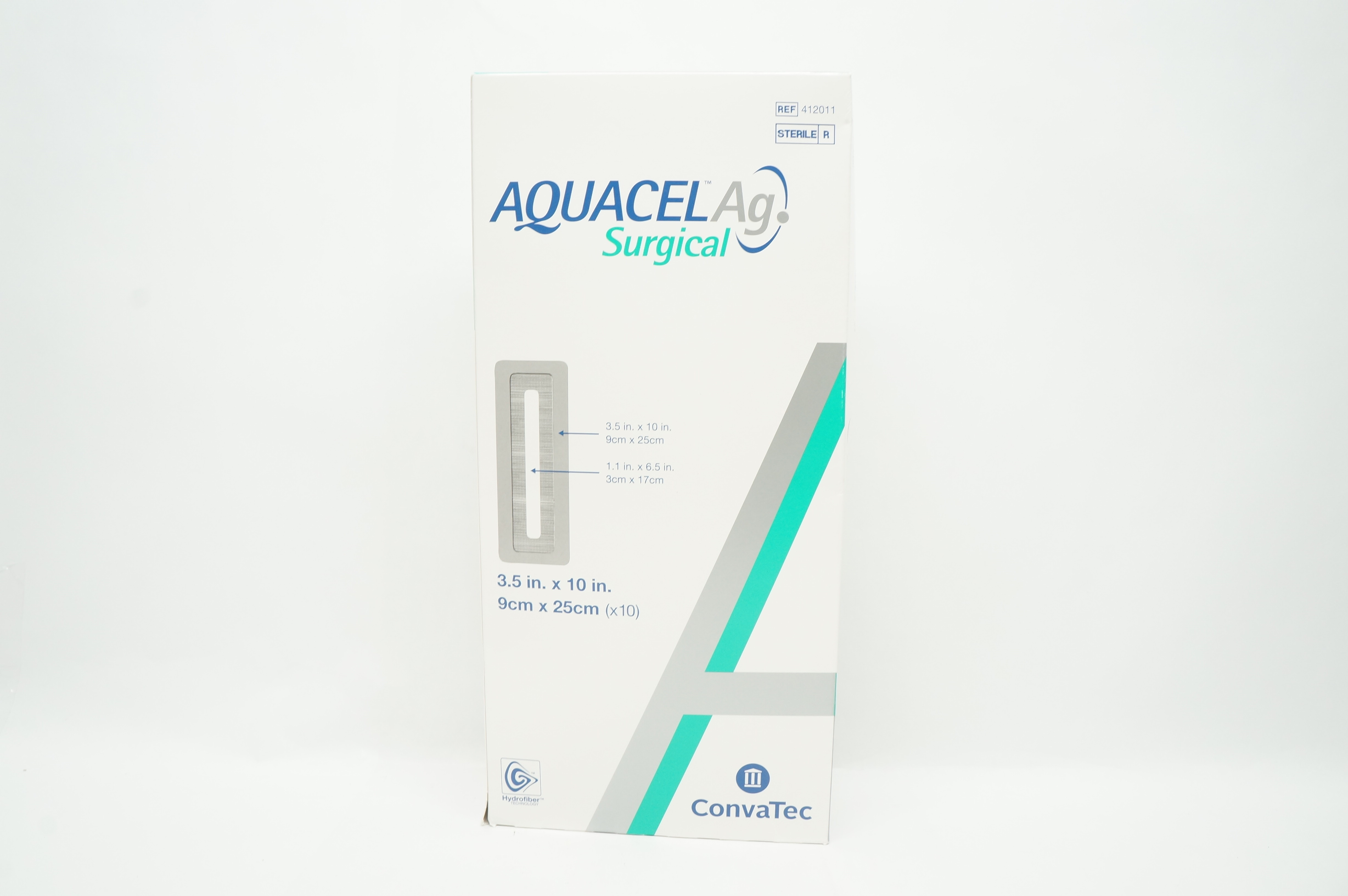 ConvaTec 412011 Aquacel Ag Surgical 3.5 inch x 10 inch - Box of 10