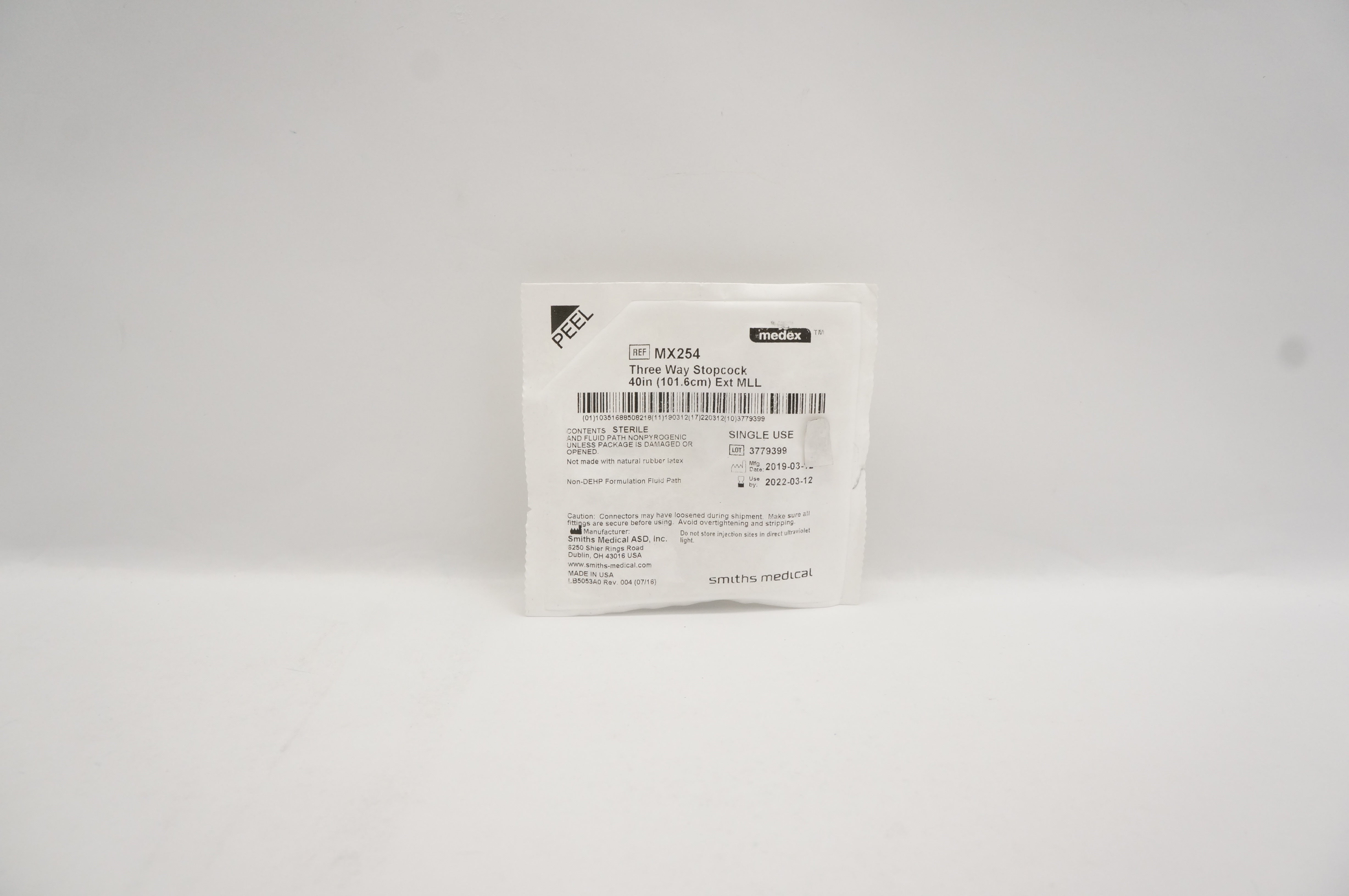 Smiths Medical MX254 Medex Three Way Stopcock 40inch Ext MLL (x)