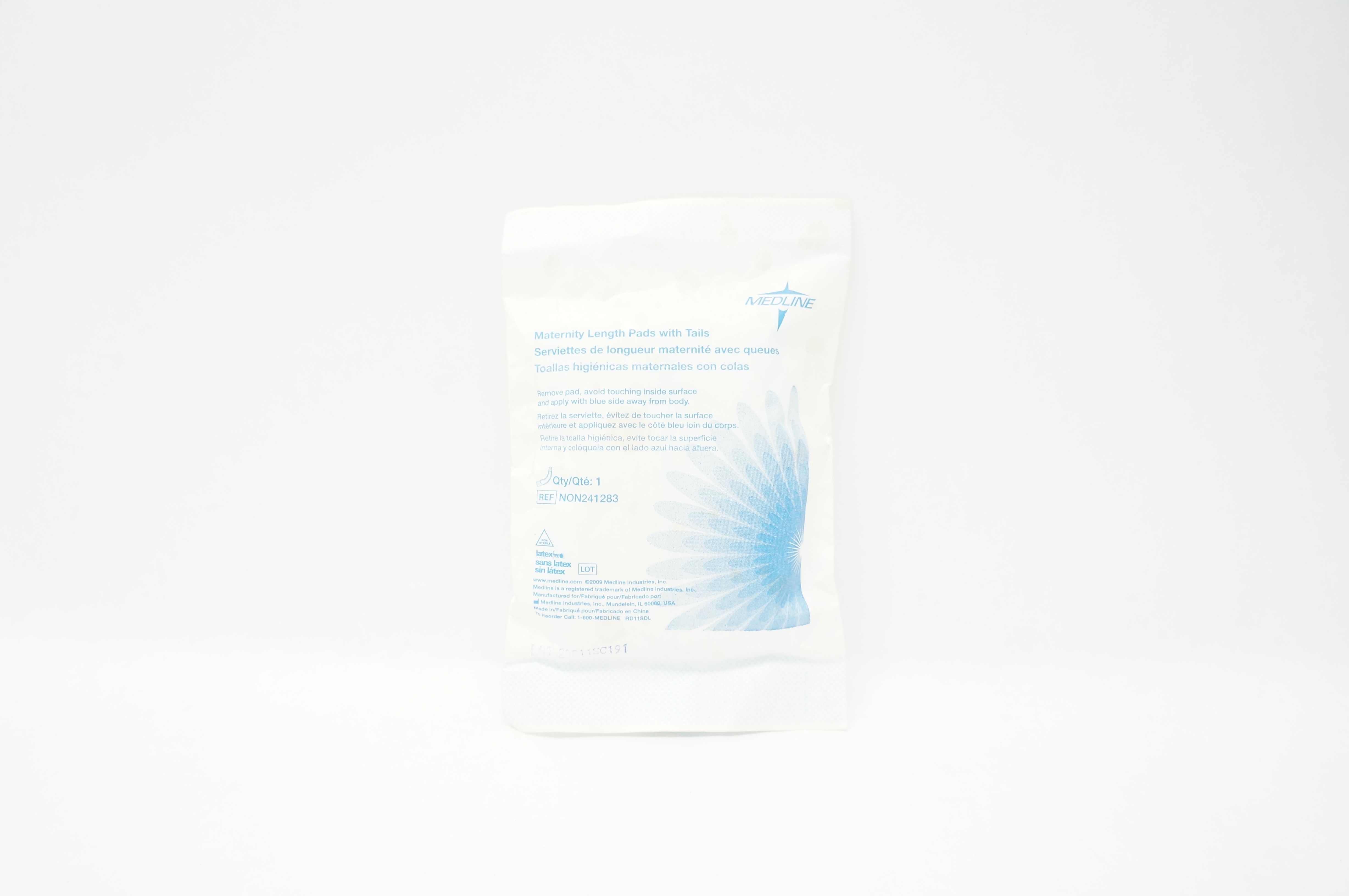 Medline NON241283 Maternity Length Pads with Tails