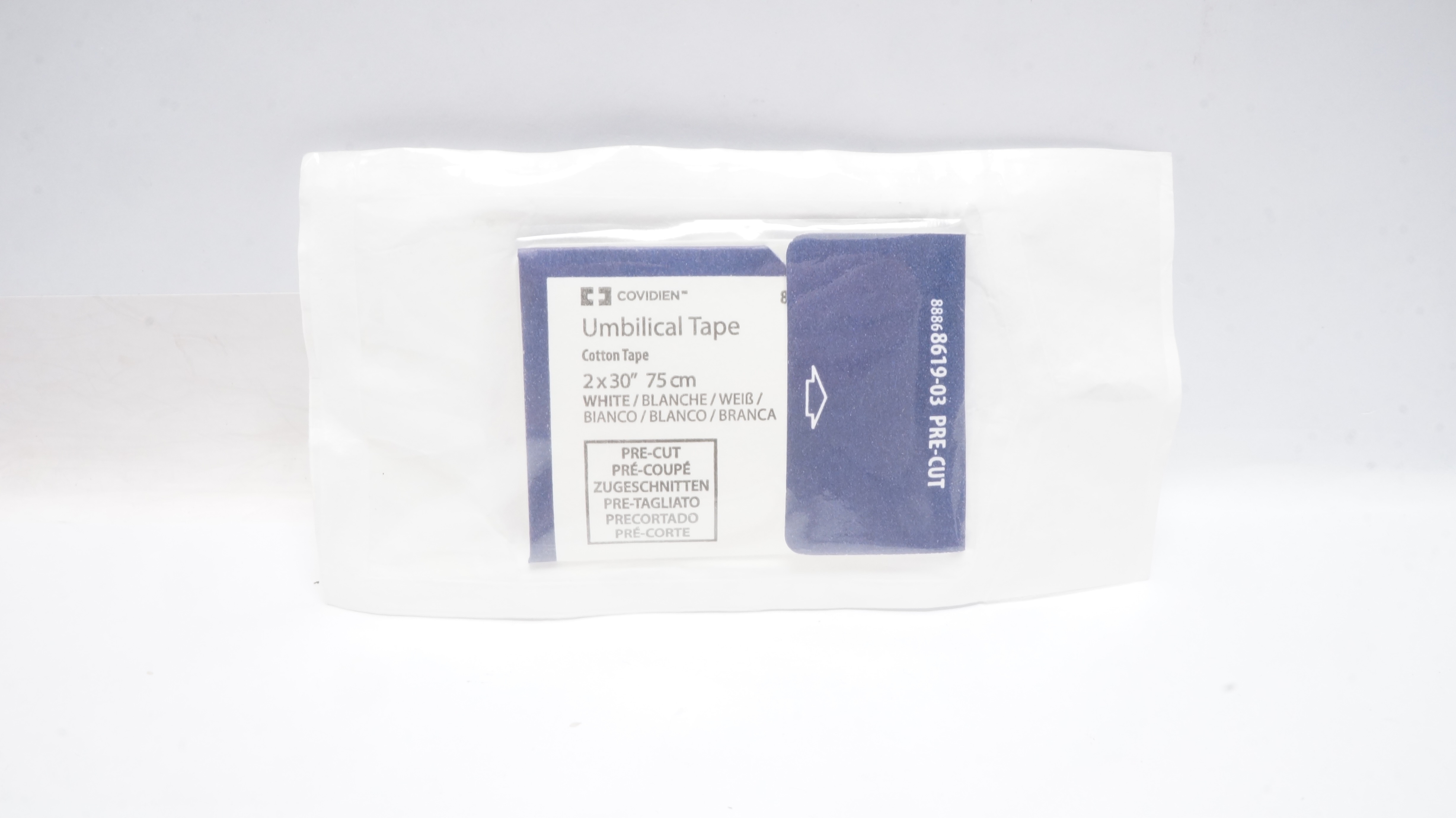 Covidien 8886861903 Pre-Cut Umbilical Tape, Cotton White 2 x 30inch