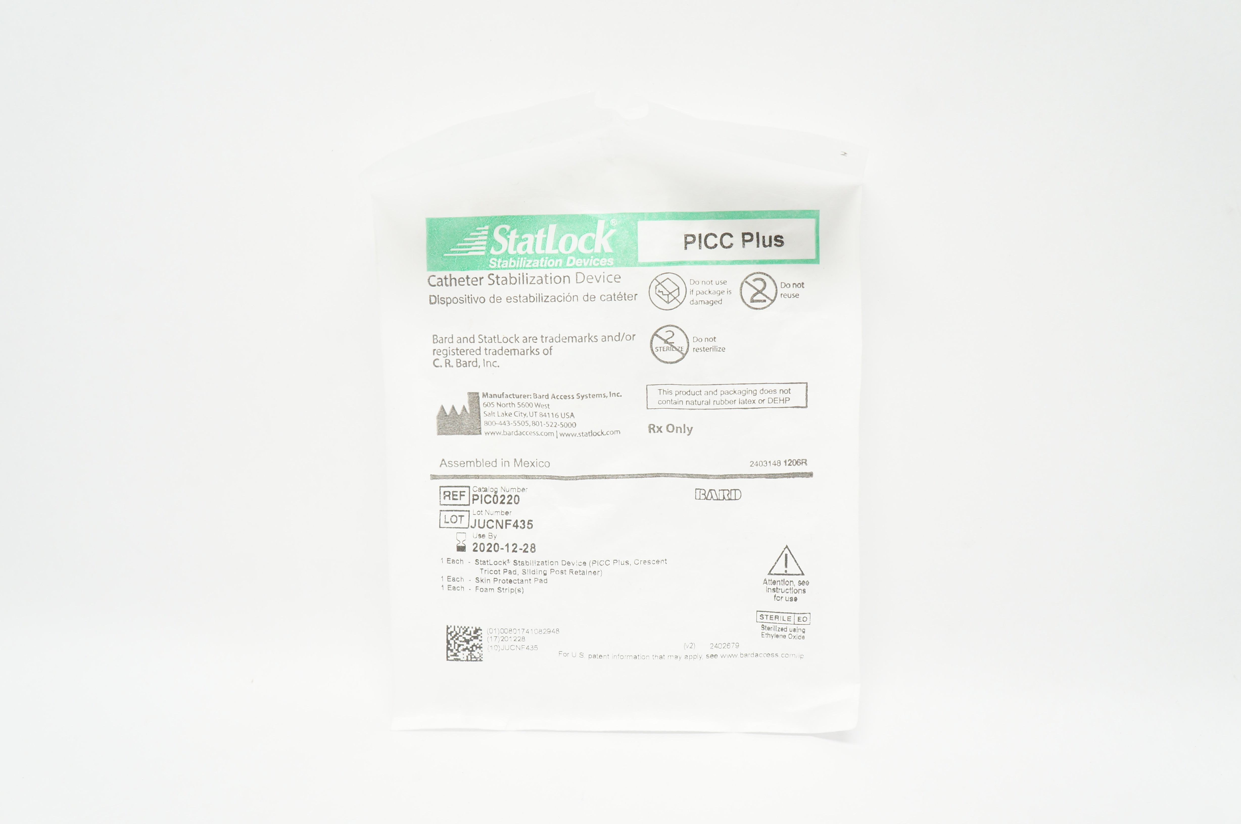 Bard PIC0220 StatLock Cath. Stabilization Device PICC Plus (x)
