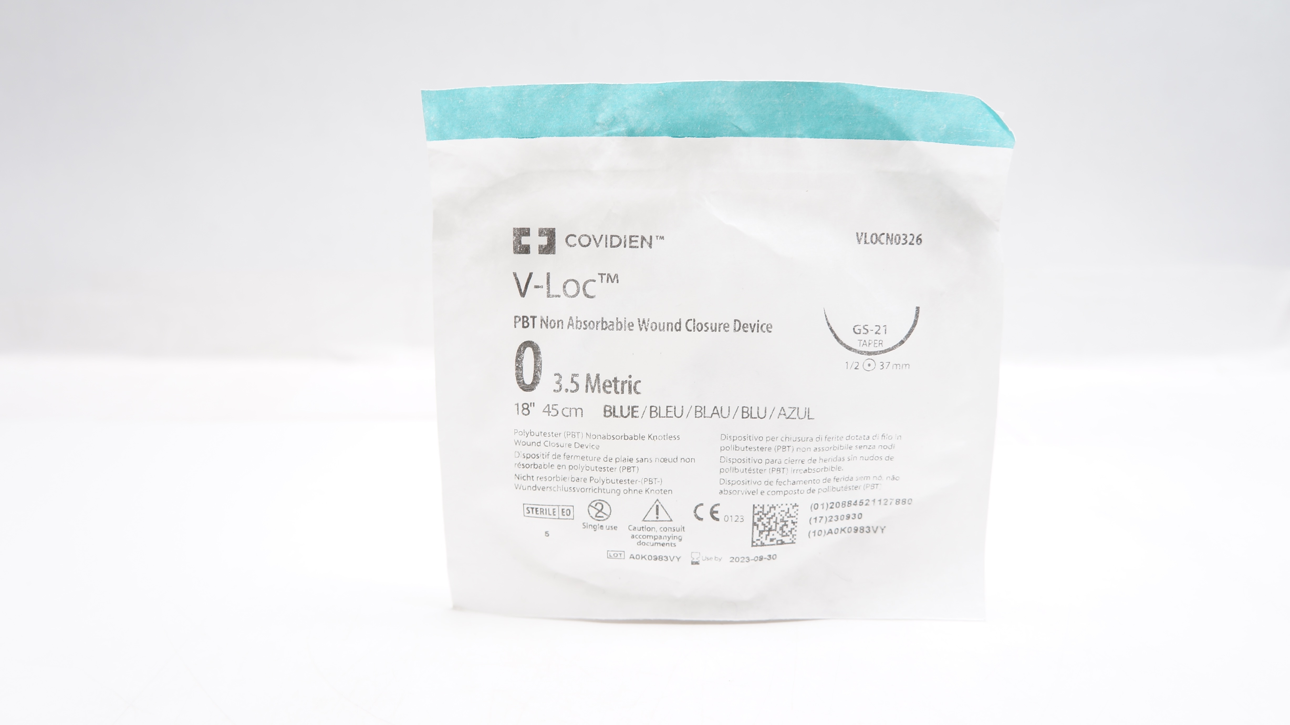 Covidien VLOCN0326 0 PBT Wound Closure Device GS-21 Taper 1/2c 37mm, 18inch (x)