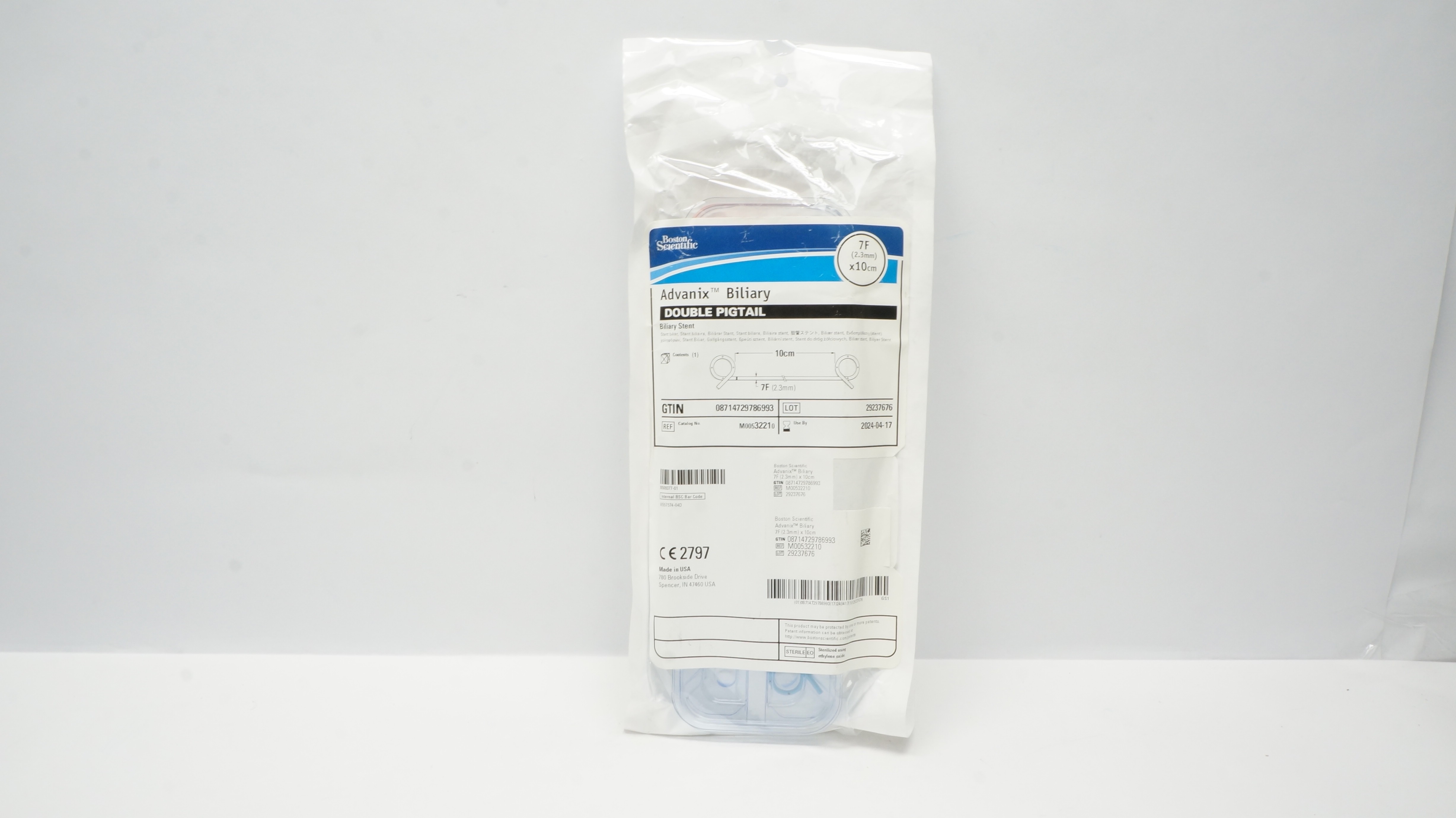 Boston Scientific 3221 Advanix Biliary, Double Pigtail Stnt 7F x 10cm (x)