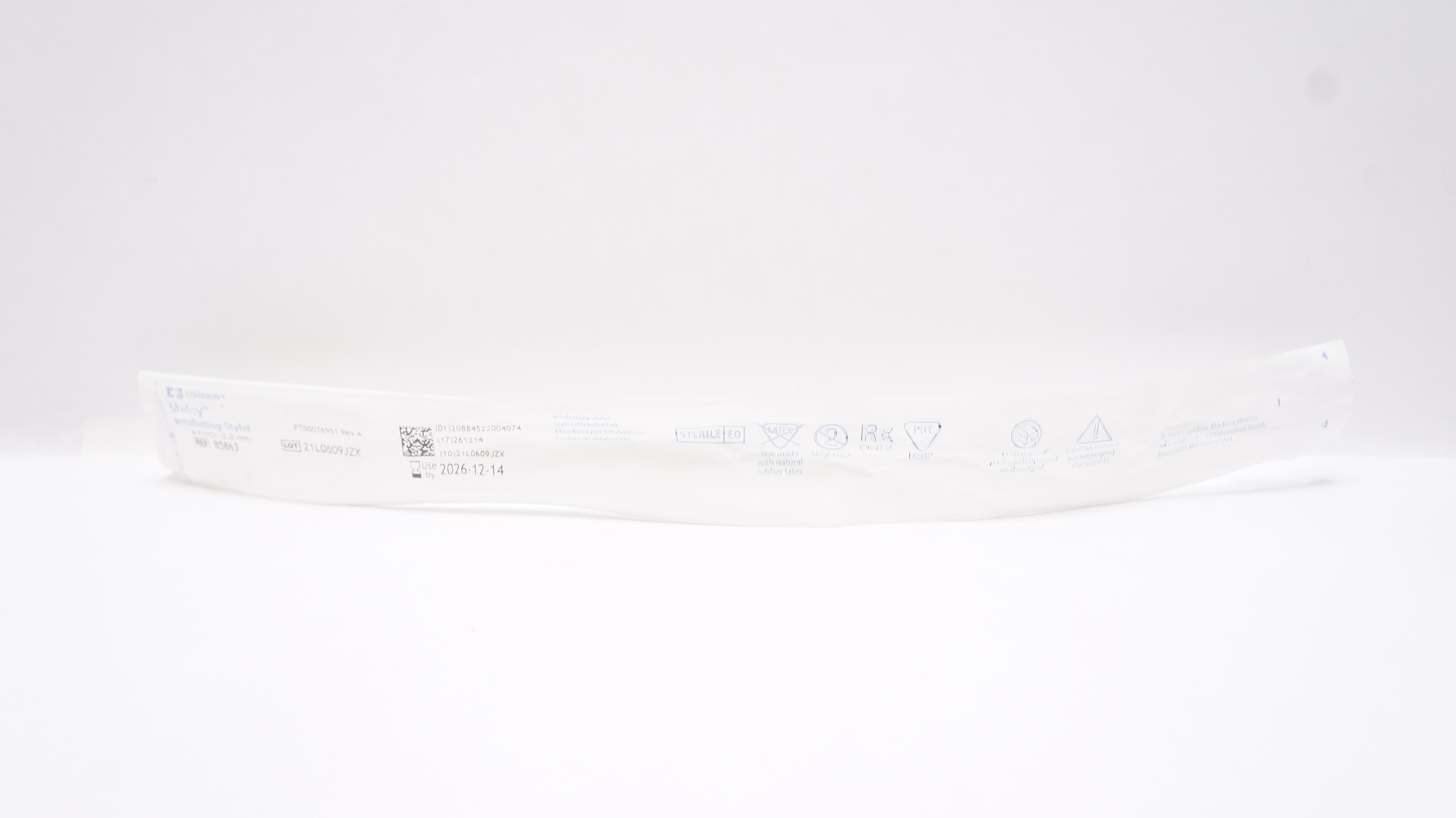 Covidien 85863 Shiley Intubating Stylet 6Fr/Ch