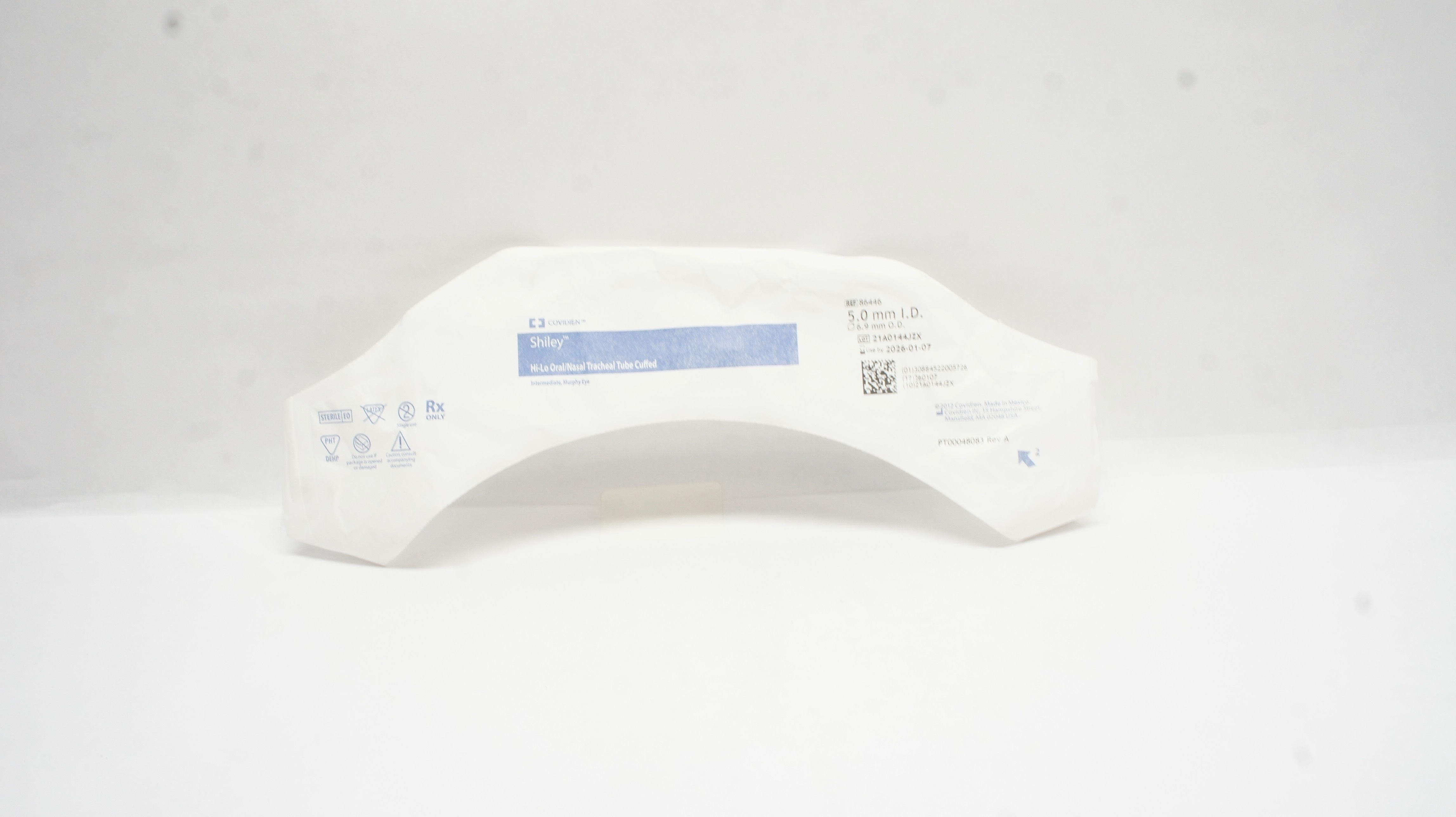 Covidien 86446 Shiley Hi-Lo Oral/Nasal Tracheal Tube Cuffed 5.0mm ID x 6.9mm OD