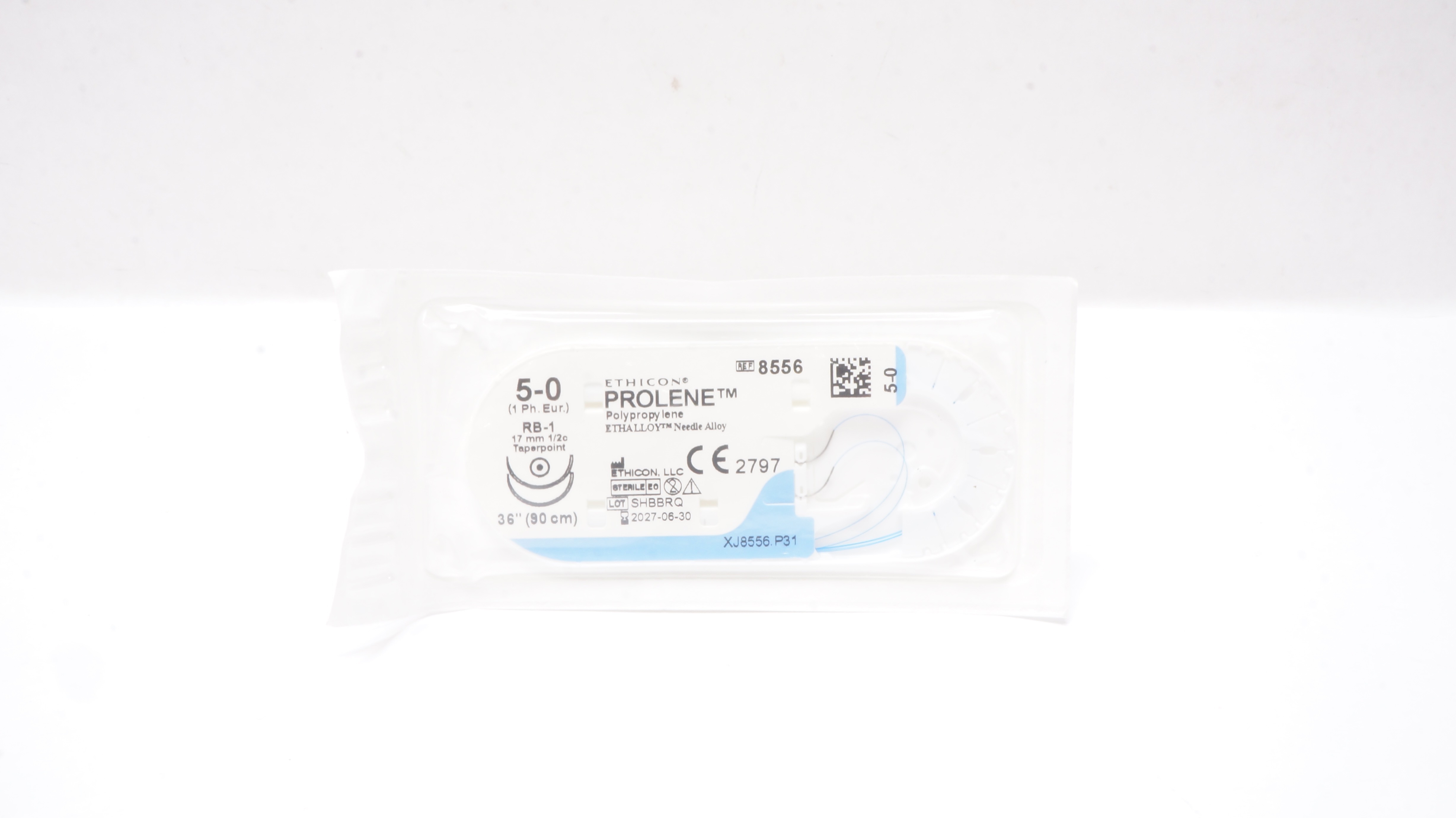 Ethicon 8556 5-0 PROLENE Stre RB-1 17mm 1/2c Taper 36 inch