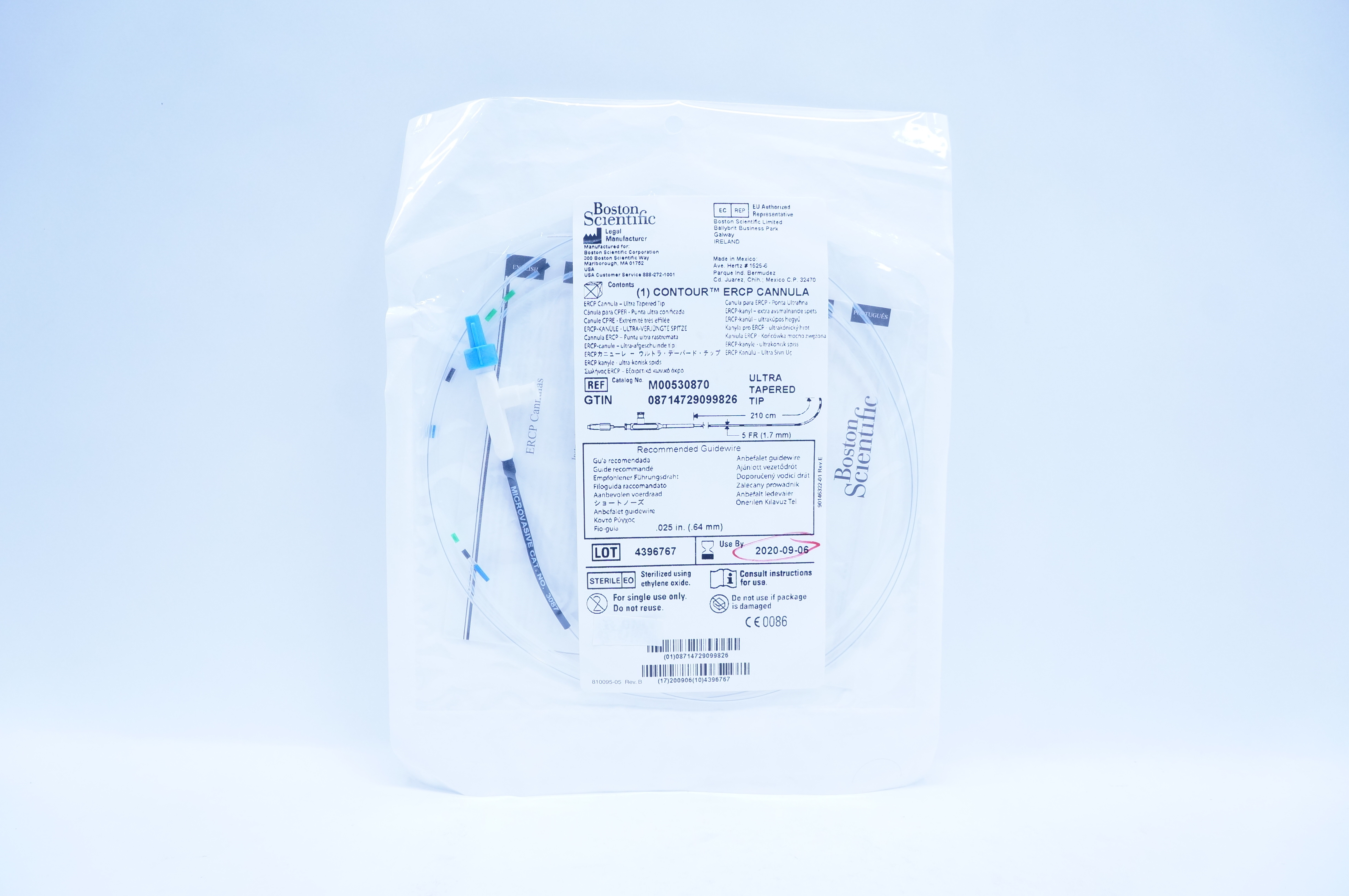 Boston Scientific M00530870 Contour ERCP Cannula Ultra Tapered Tip 5Frx210cm (x)