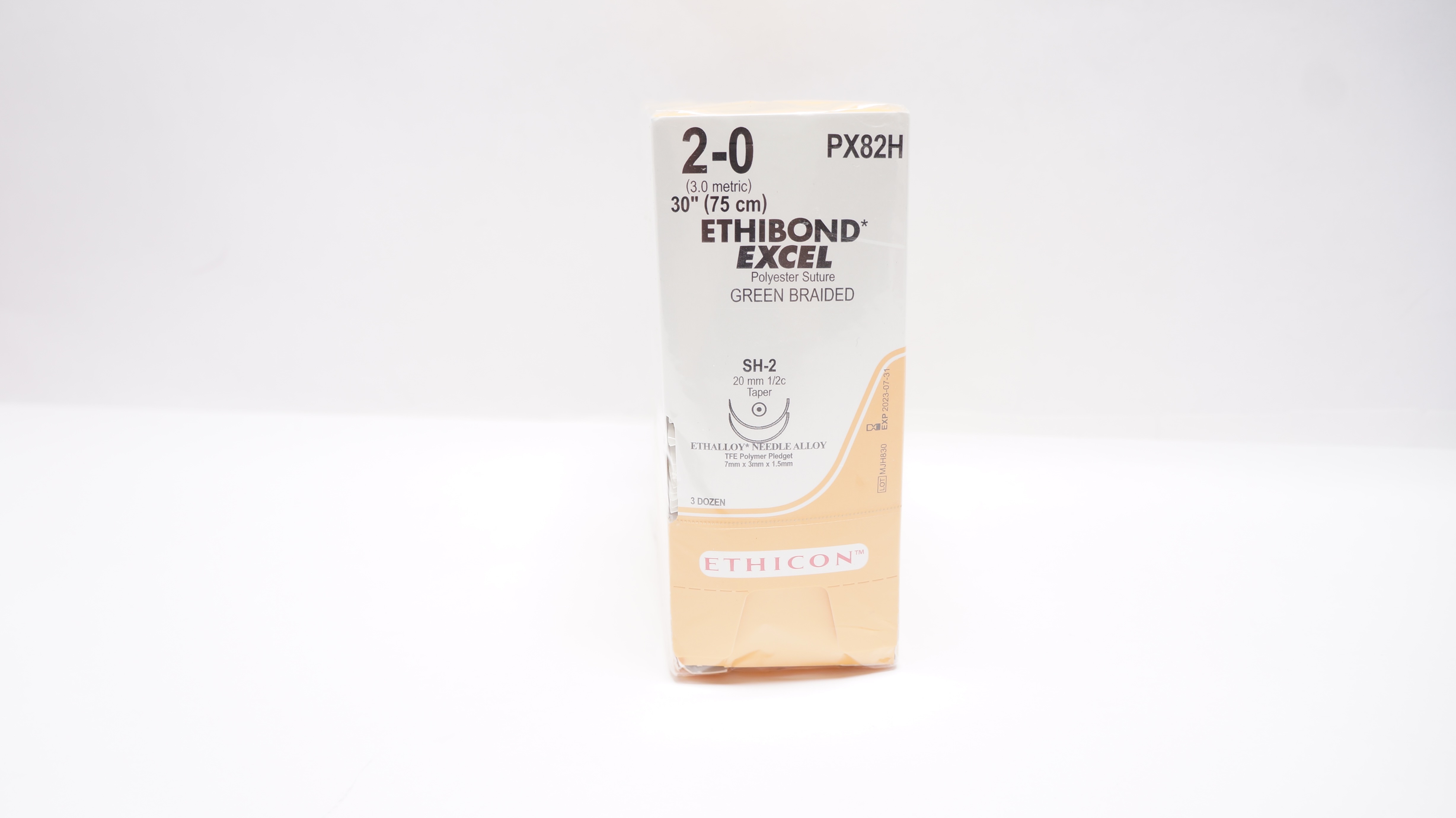 Ethicon PX82H 2-0 Ethibond Excel, Sh-2,  20mm 1/2c Taper, 30inch - Box of 36 (x)