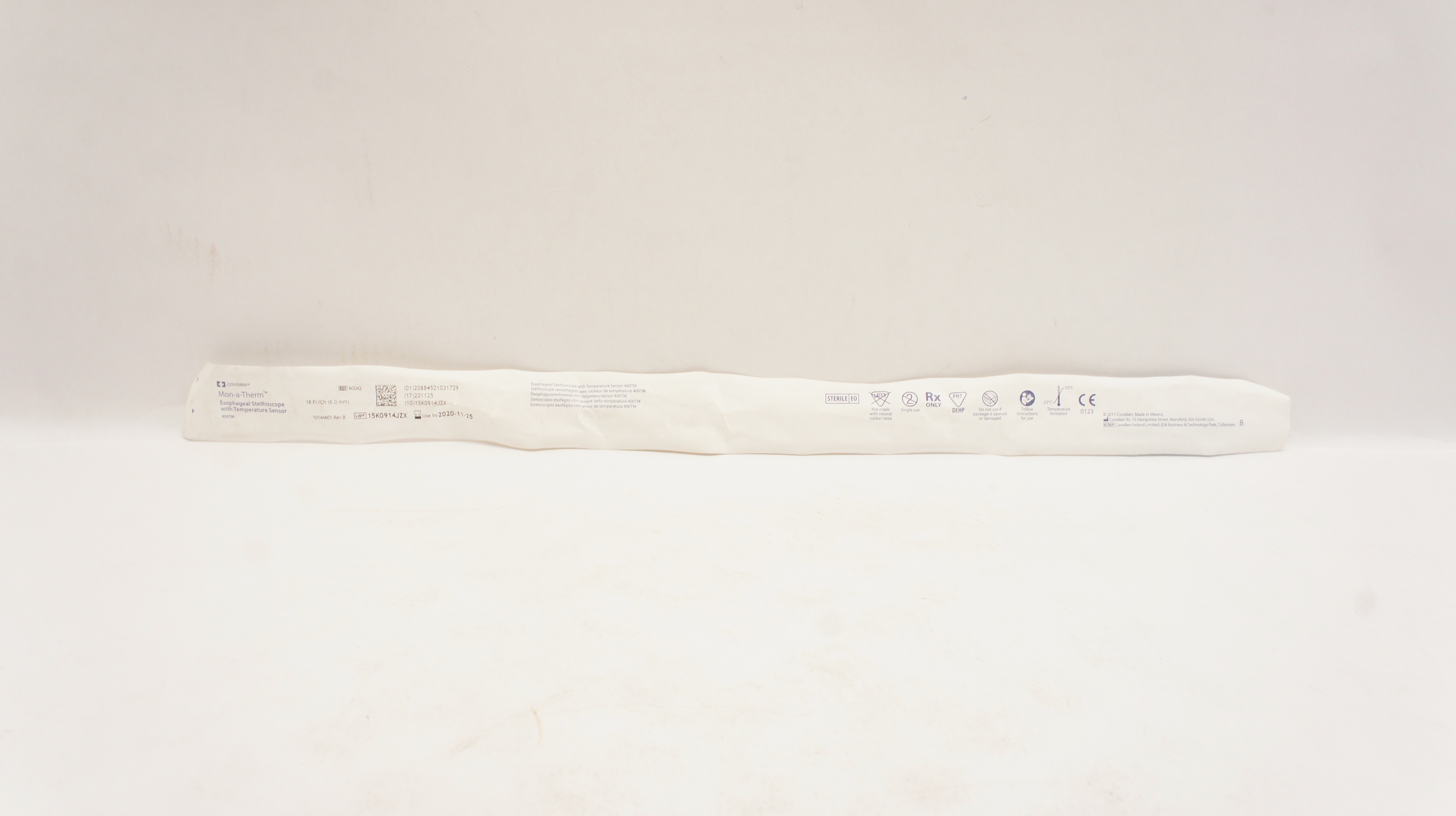 Covidien 90042 Mon-a-Therm  Esophageal Stethoscope w/ Temperature Sensor 18Fr(x)