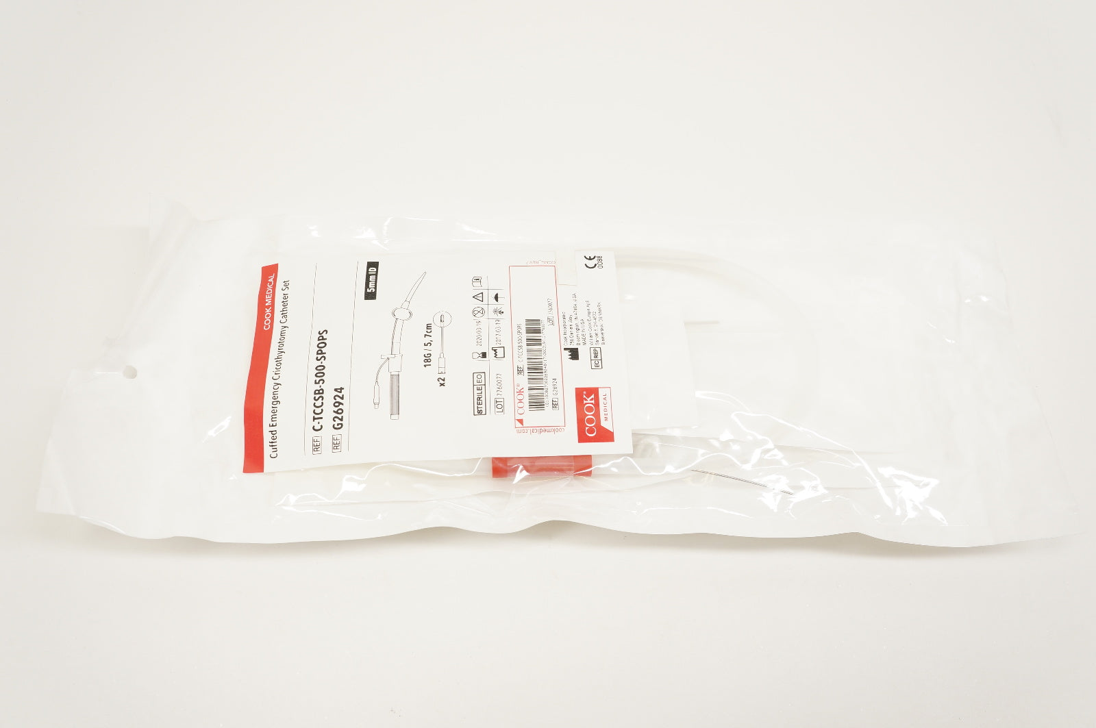 Cook Medical G26924 Cuffed Emergency Cricothyrotomy Cath. Set 5mm x 18G (x)